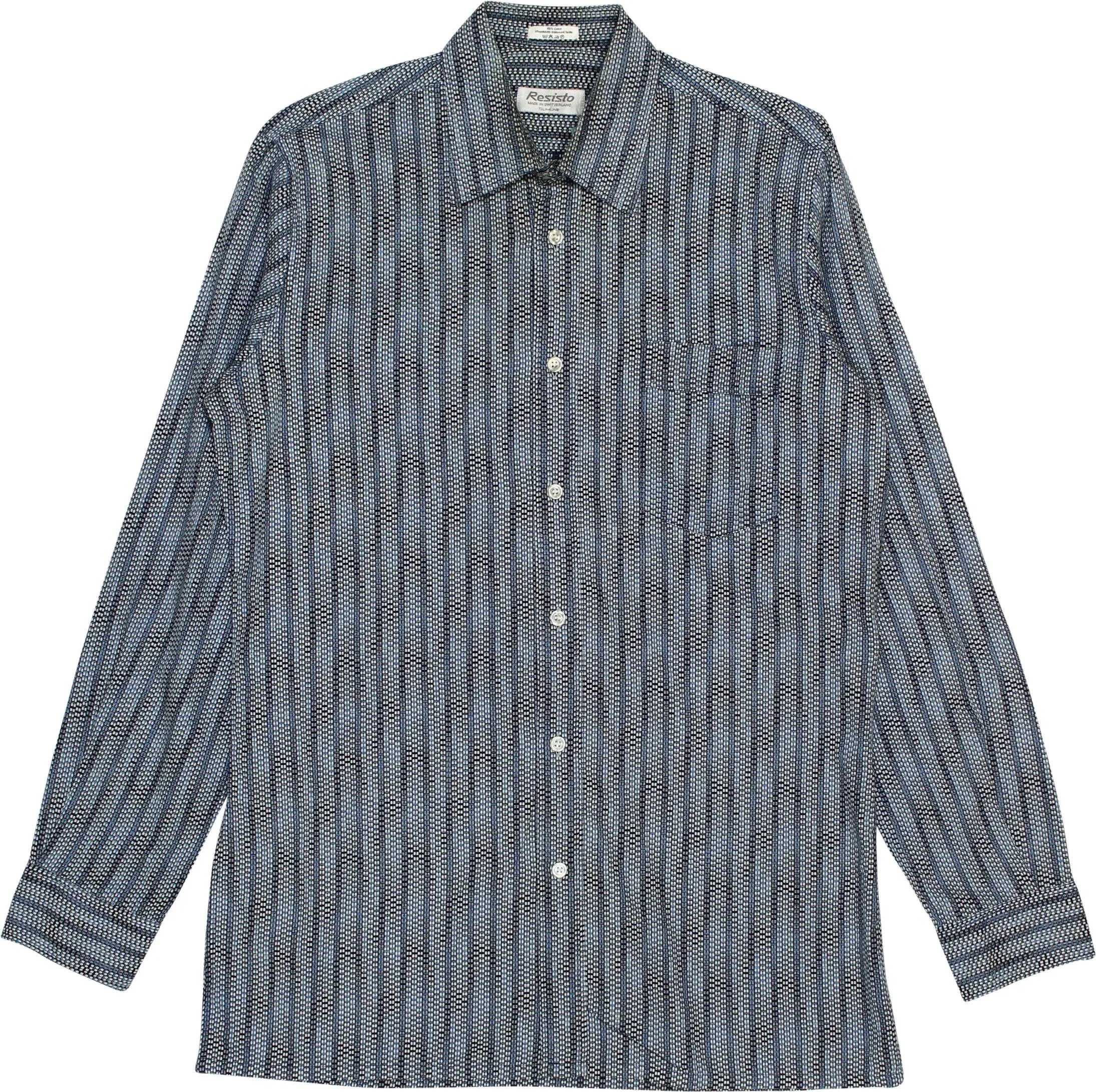 Resisto - Blue Patterned Shirt- ThriftTale.com - Vintage and second handclothing
