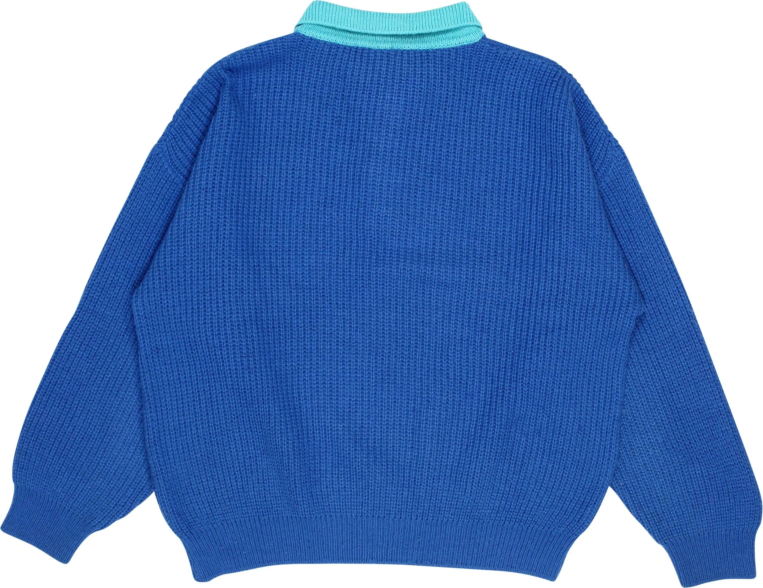 Riding - Blue Knitted Jumper- ThriftTale.com - Vintage and second handclothing