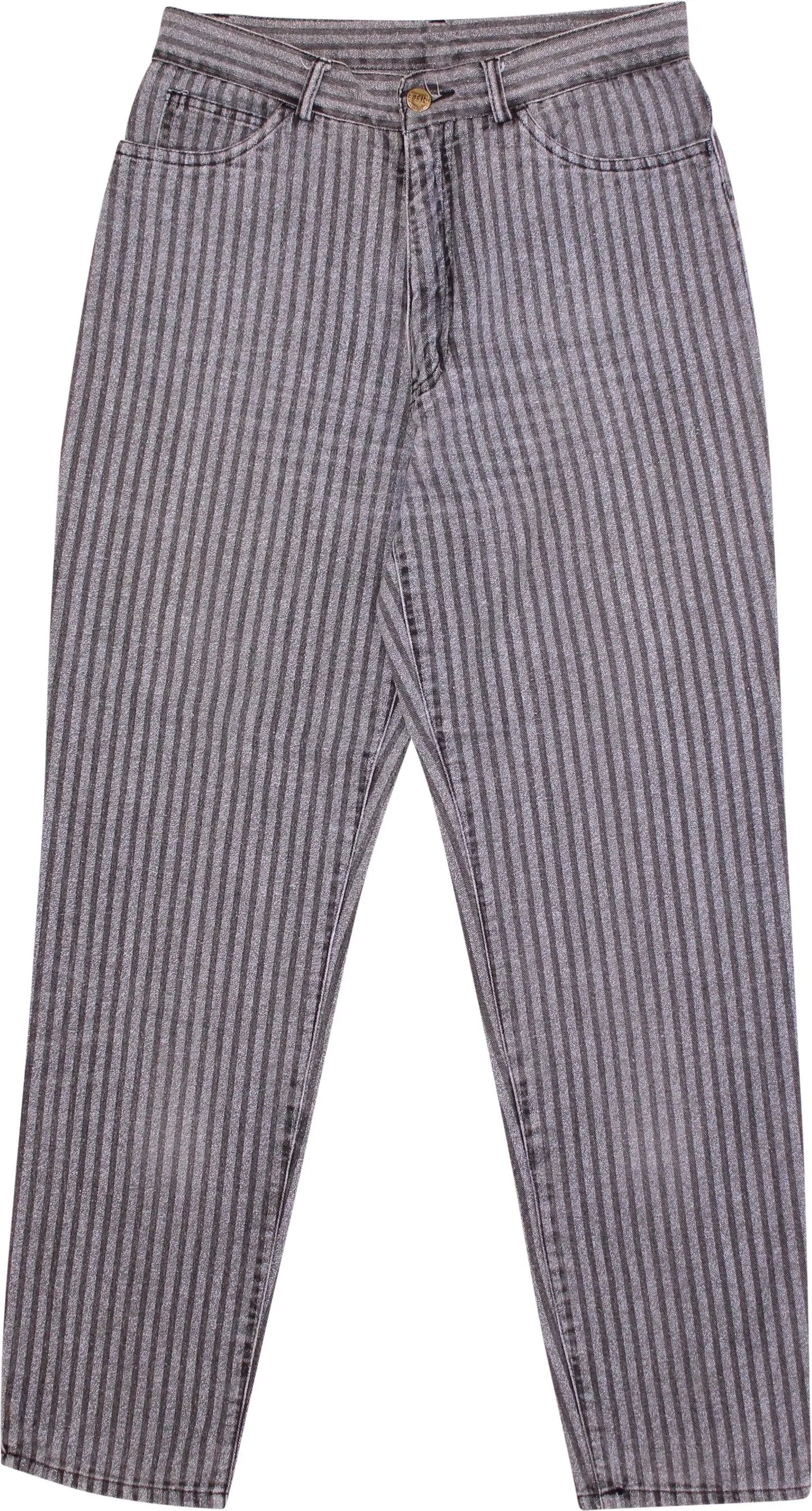 Rifle - Grey Striped Mom Jeans by Rifle- ThriftTale.com - Vintage and second handclothing