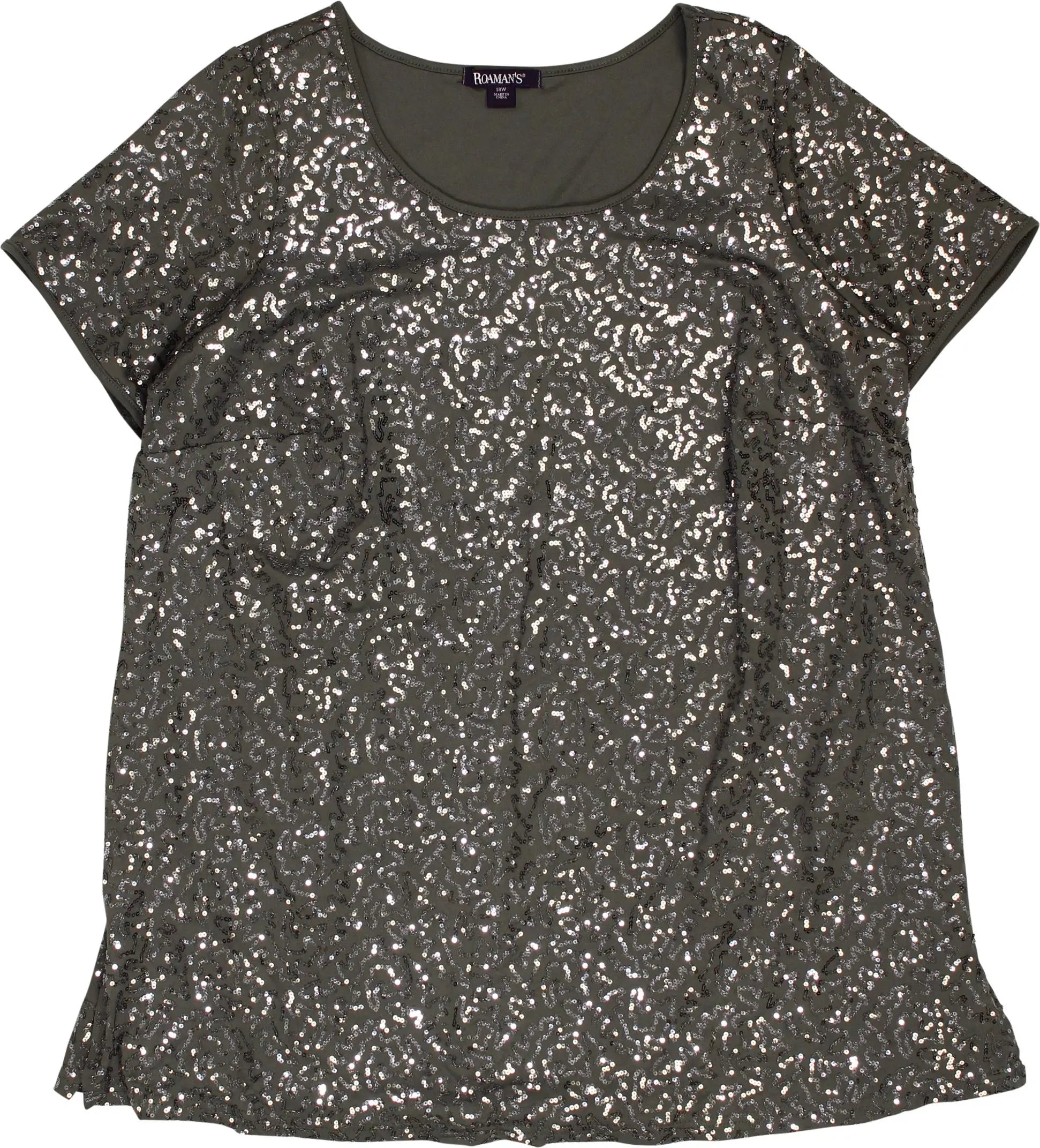 Roaman's - Top with Sequined Details- ThriftTale.com - Vintage and second handclothing