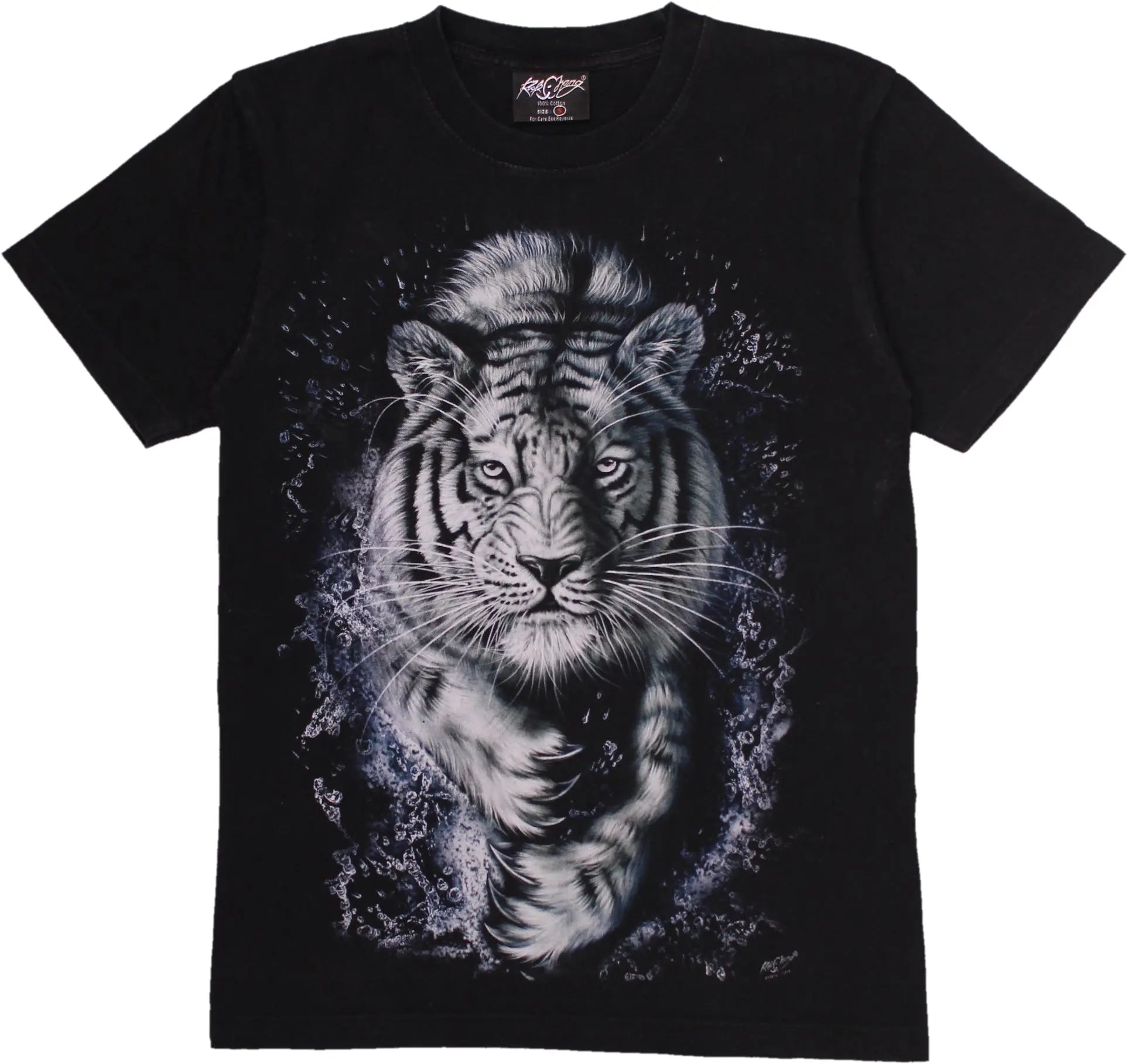 Rock Chang - White Tiger T-shirt by Rock Chang- ThriftTale.com - Vintage and second handclothing