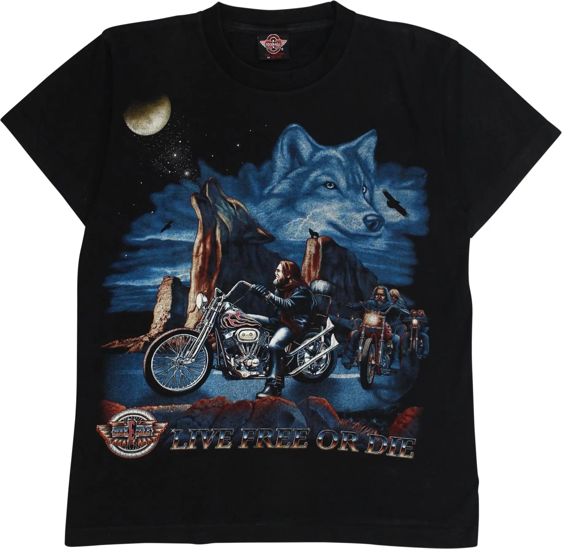 Rock Eagle - Biker T-Shirt- ThriftTale.com - Vintage and second handclothing