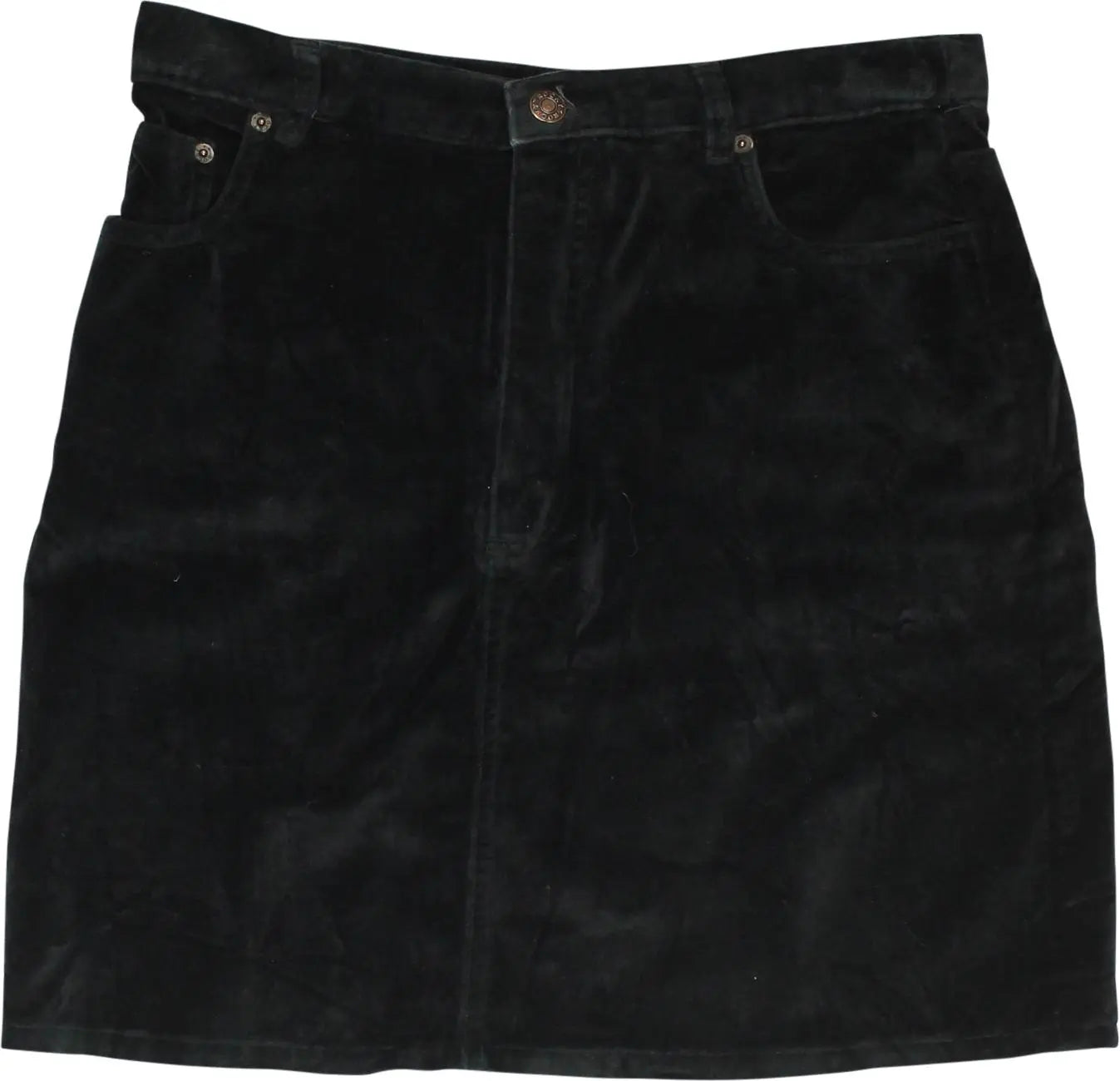 Rocky - Black velvet skirt- ThriftTale.com - Vintage and second handclothing