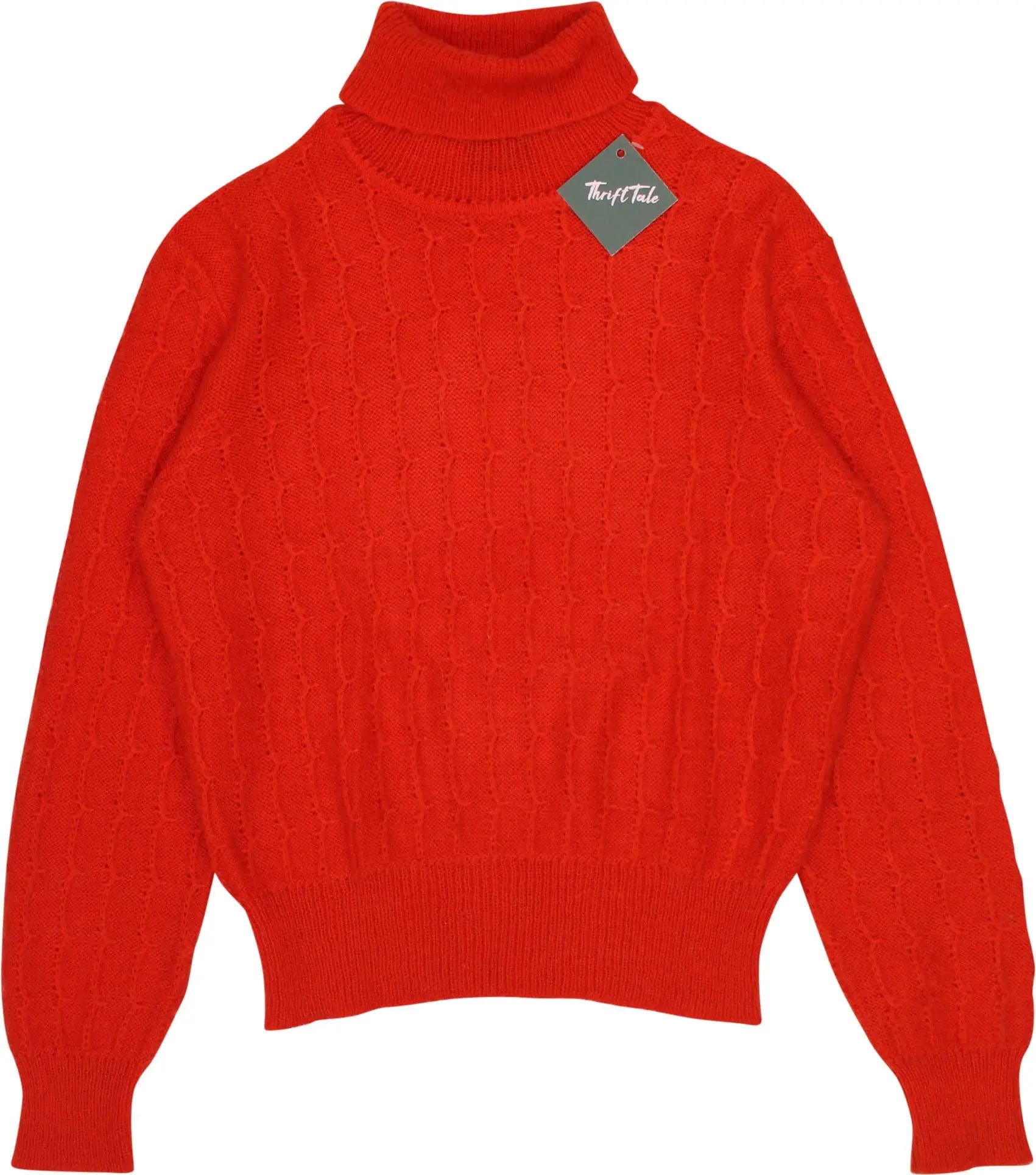 Knitted Orange Turtleneck Jumper ThriftTale