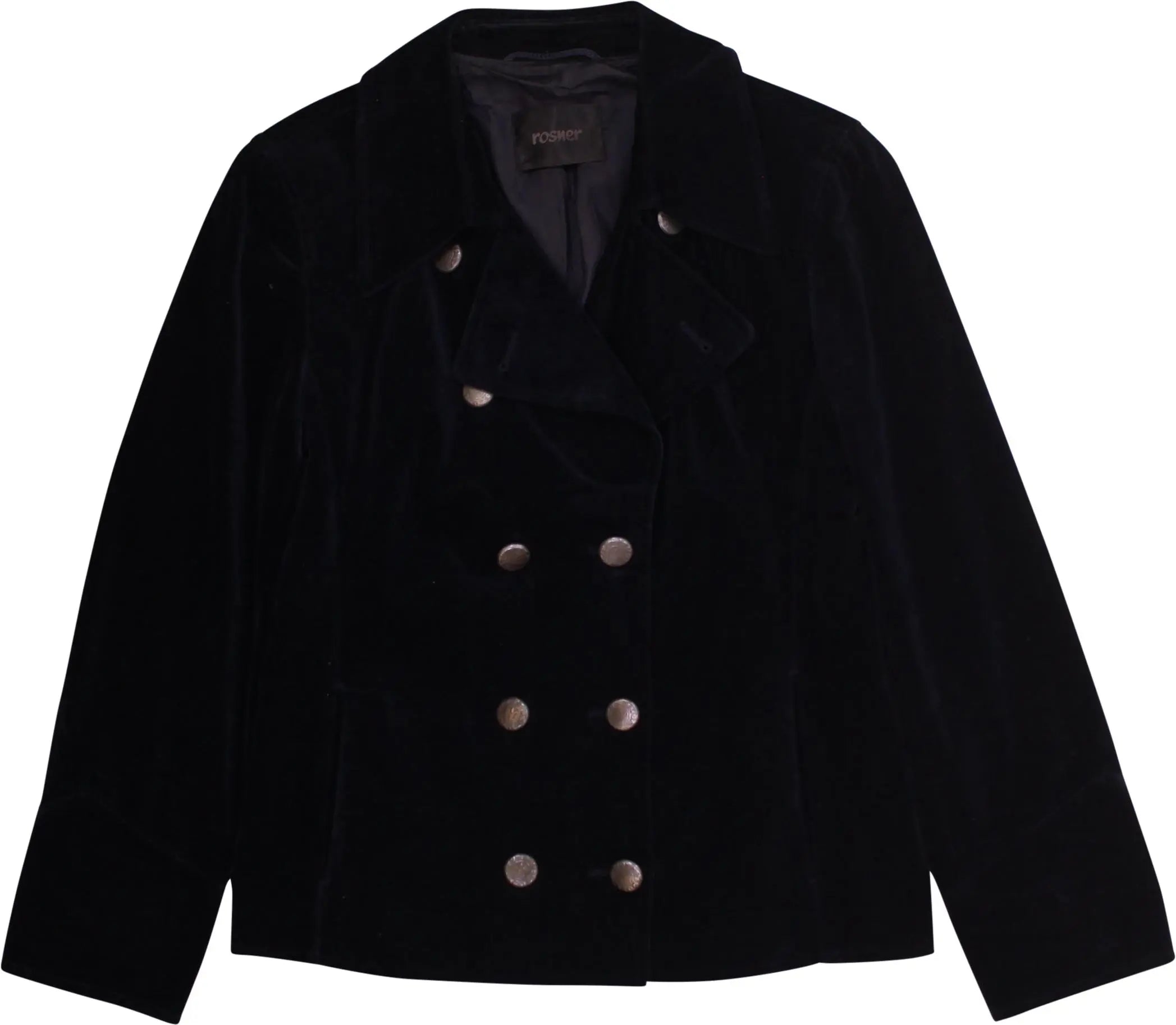 Rosner - Black Velvet Double Breasted Blazer- ThriftTale.com - Vintage and second handclothing