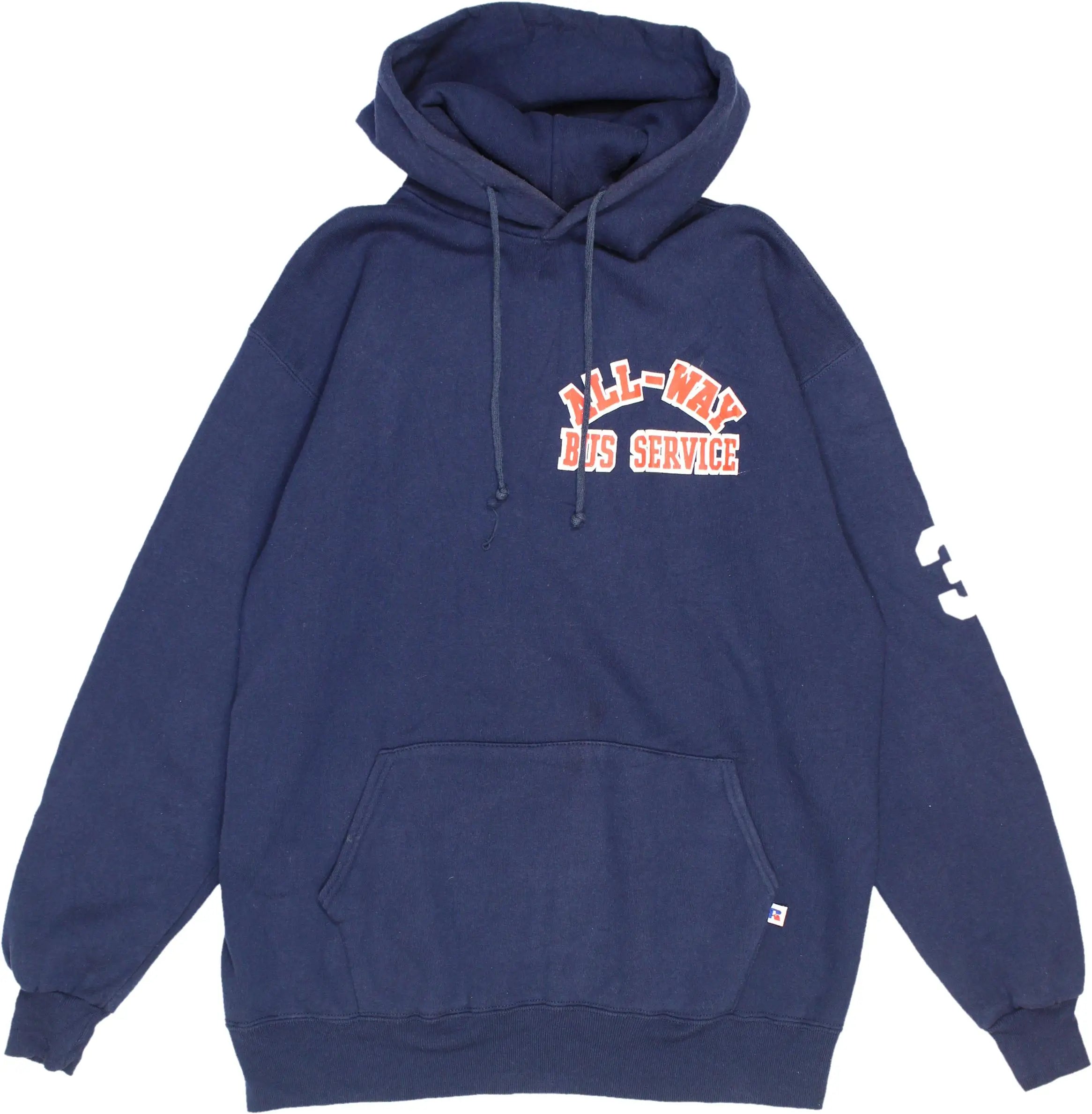 Russell Athletic - 90s Blue Hoodie- ThriftTale.com - Vintage and second handclothing