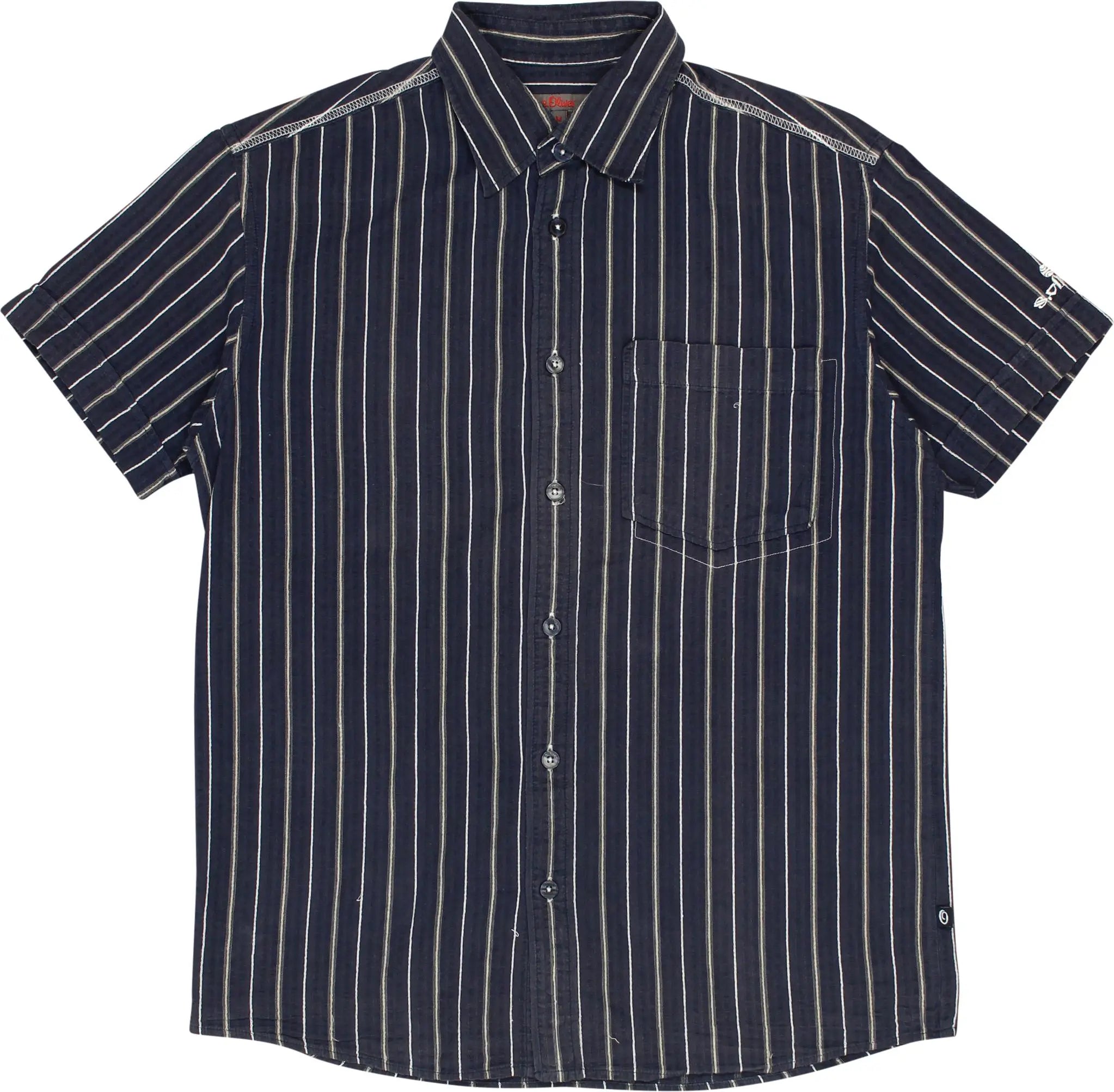 S.Oliver - Short Sleeve Seersucker Shirt- ThriftTale.com - Vintage and second handclothing