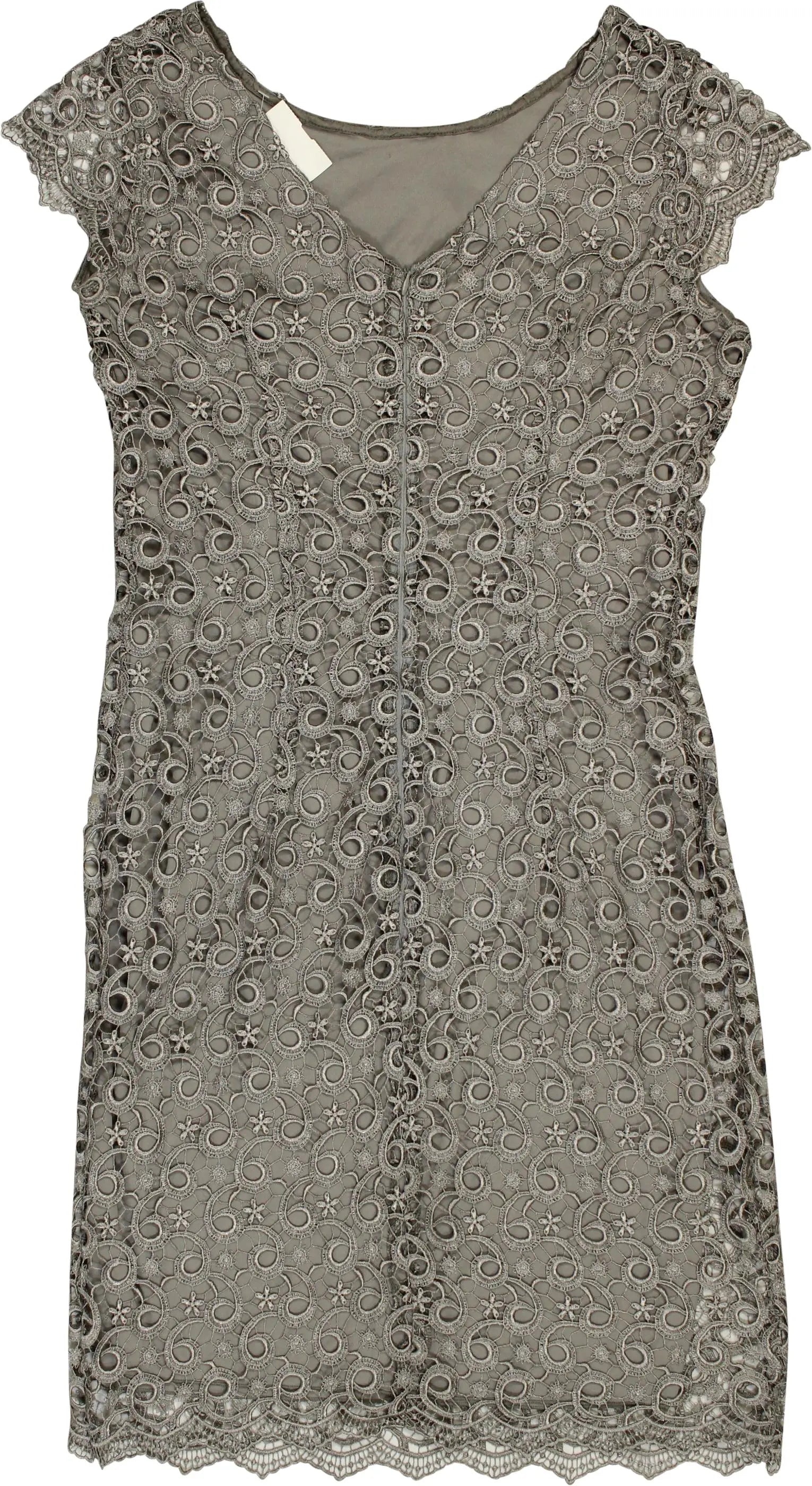 S.Oliver - Silver Lace Dress- ThriftTale.com - Vintage and second handclothing