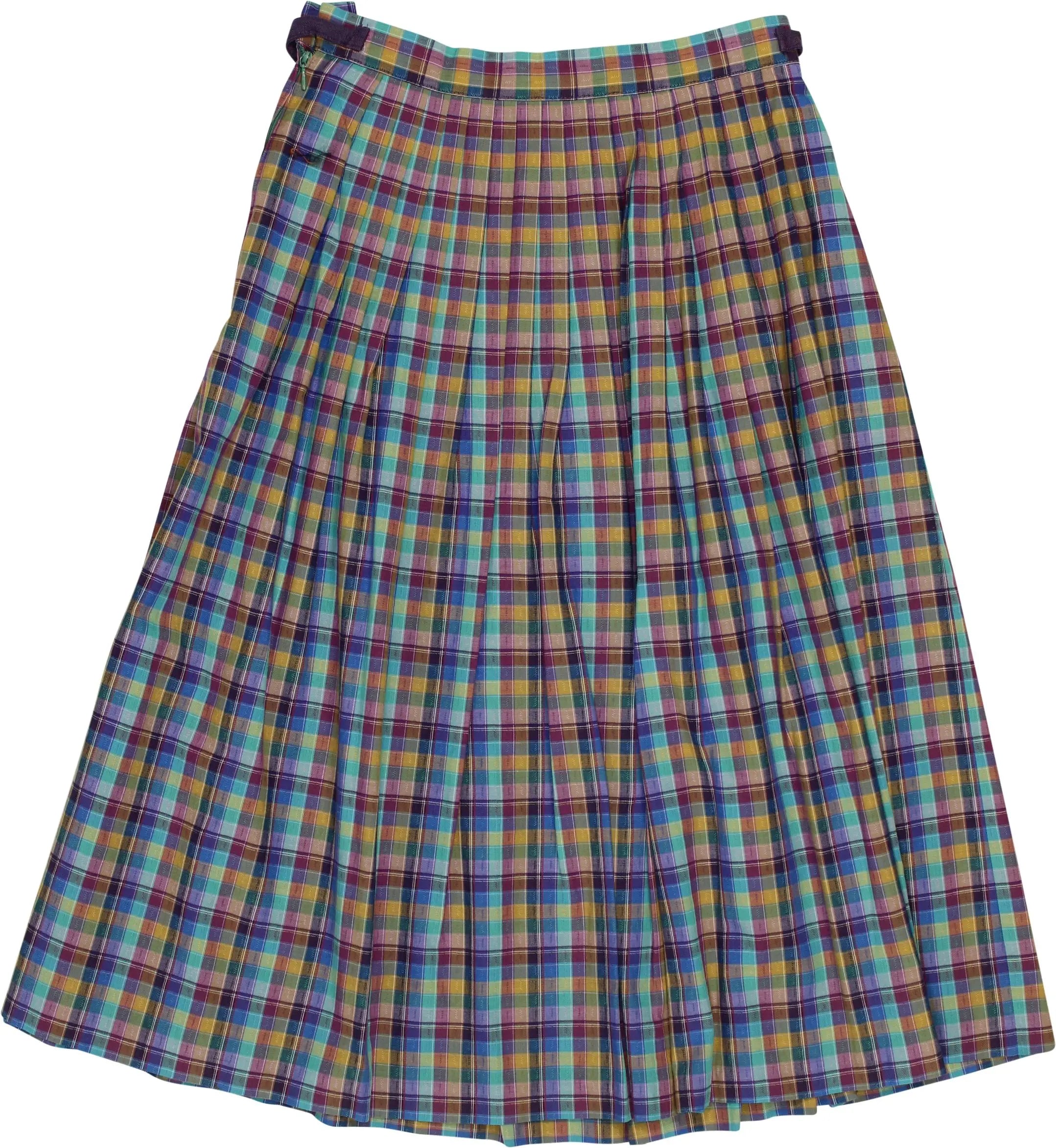 Sailer Trachten - 80s Checked Midi Skirt- ThriftTale.com - Vintage and second handclothing