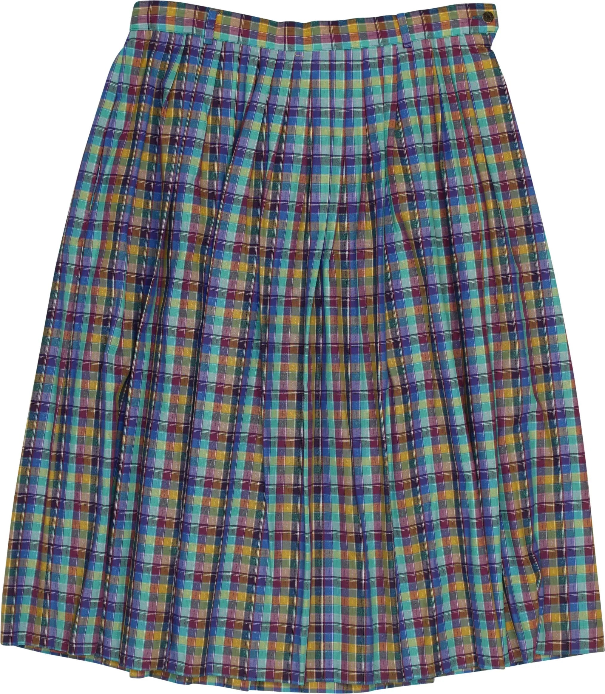 Sailer Trachten - 80s Checked Pleated Midi Skirt- ThriftTale.com - Vintage and second handclothing