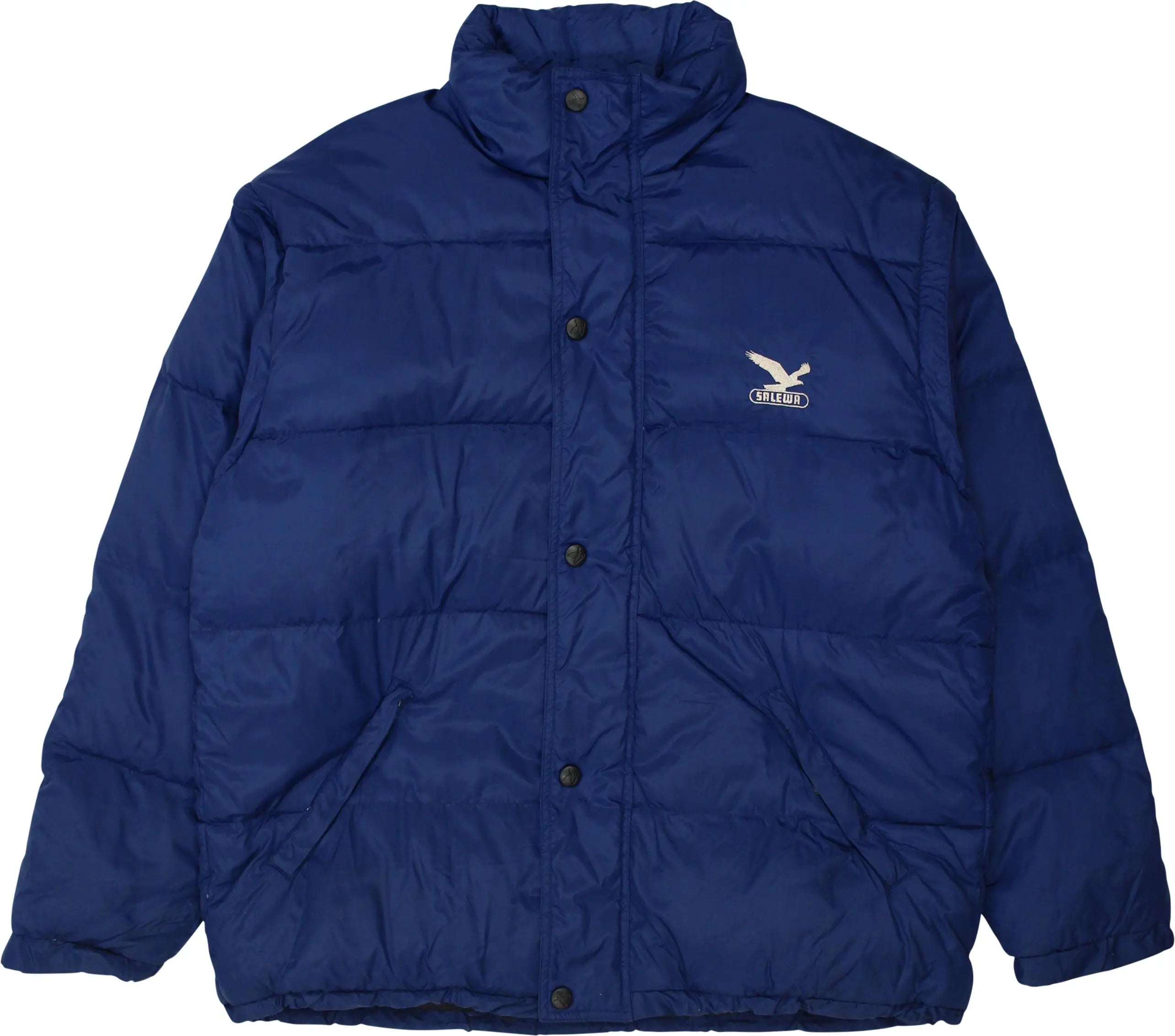 Salewa - Blue Puffer Jacket with Zip-off Sleeves- ThriftTale.com - Vintage and second handclothing