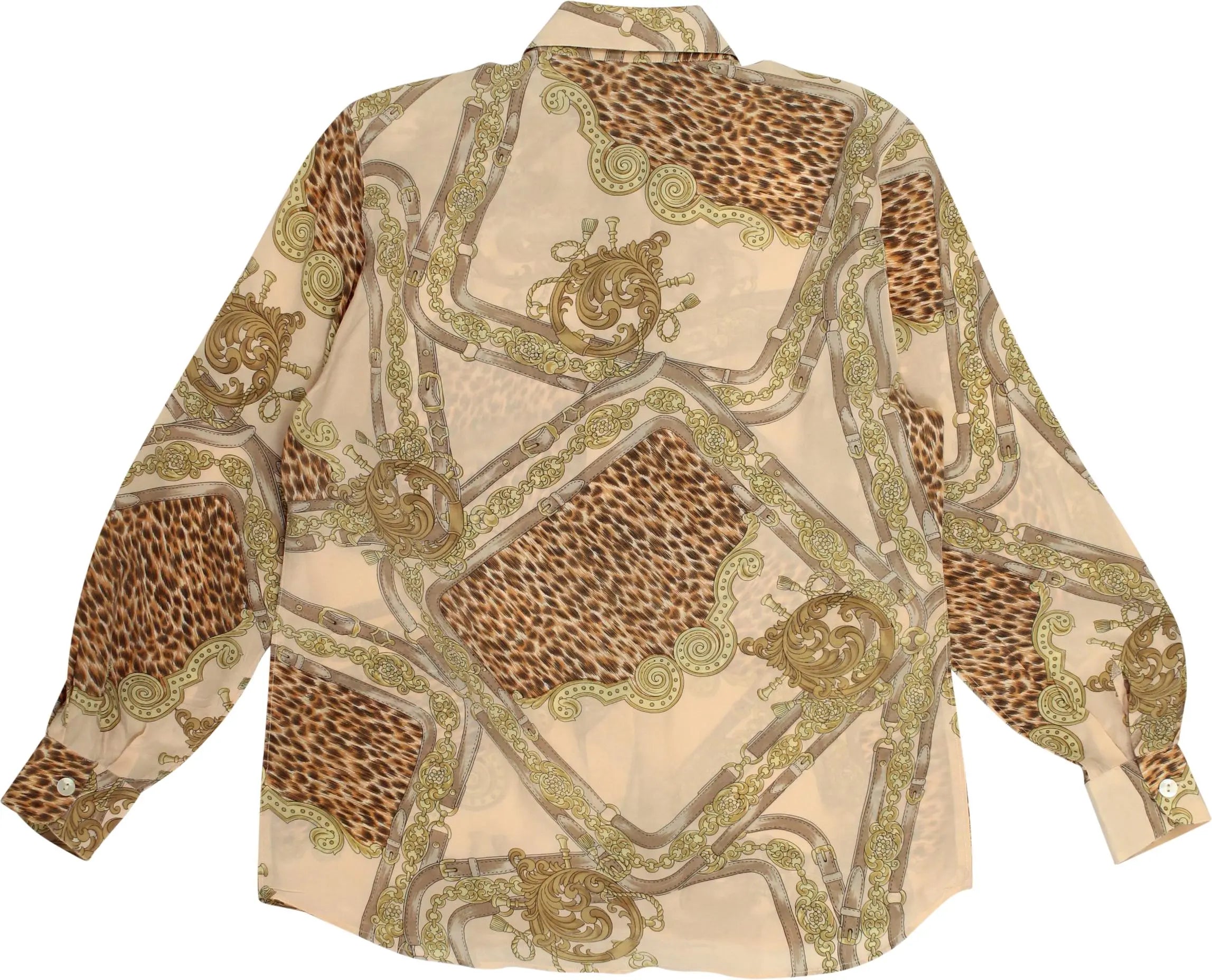 Sarah Ashley - Chain Leopard Silk Blouse- ThriftTale.com - Vintage and second handclothing