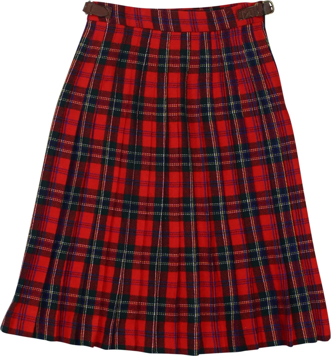 Scapa of Scotland - Red Checked Pleated Skirt- ThriftTale.com - Vintage and second handclothing