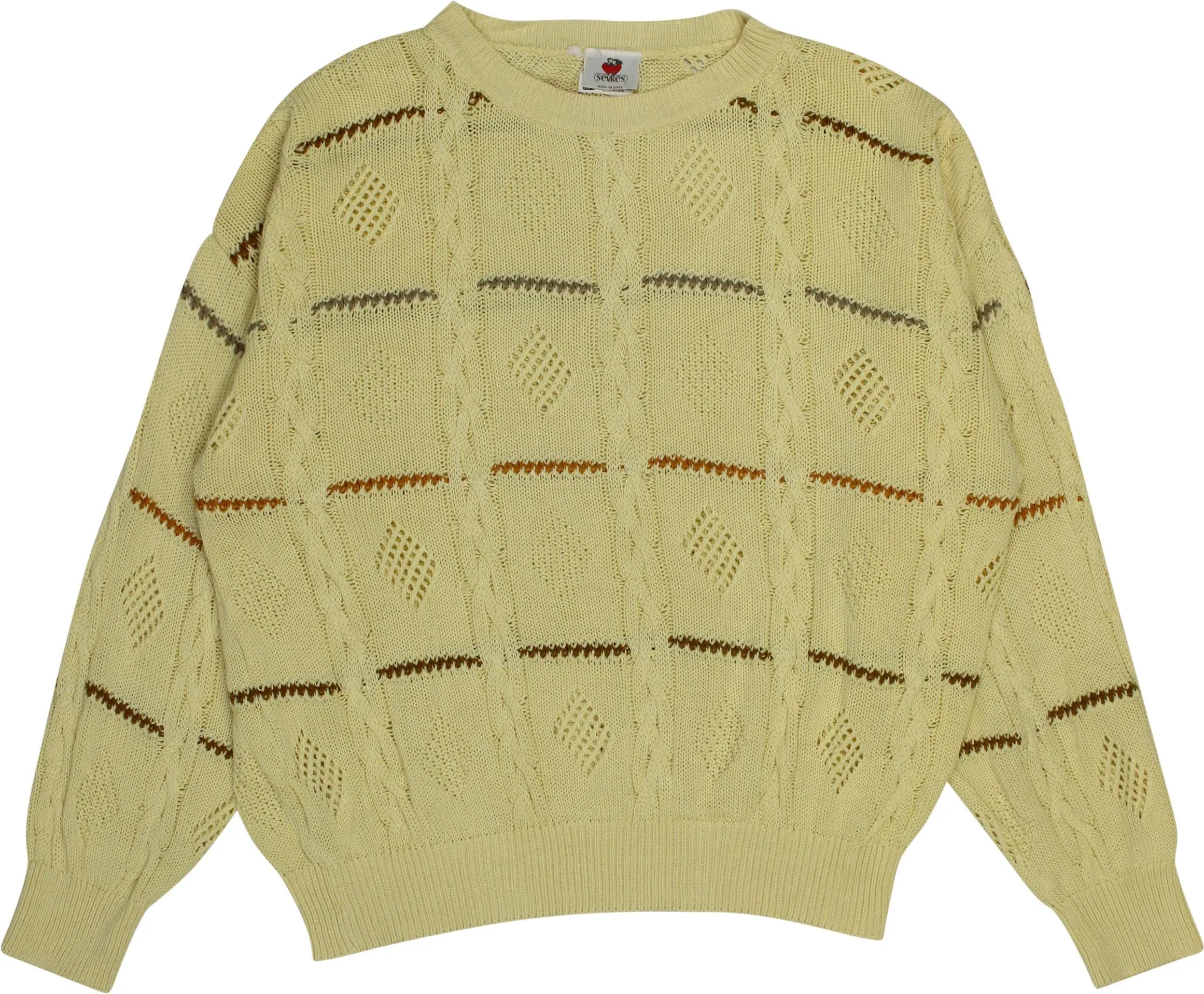 Sevres - 90s Cable Knit Sweater- ThriftTale.com - Vintage and second handclothing