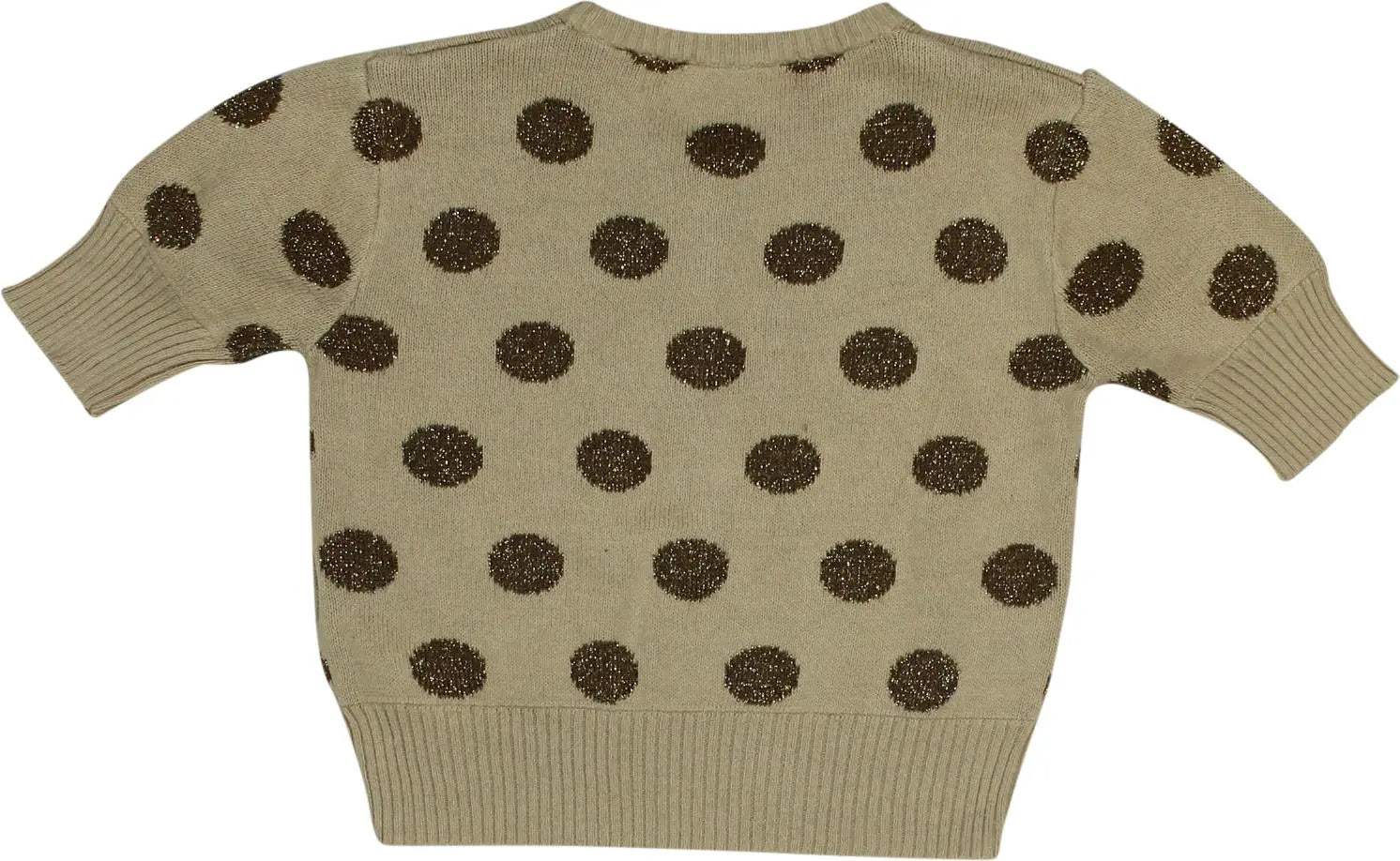Shoeby - Knitted Polka Dot Short Sleeve Top- ThriftTale.com - Vintage and second handclothing
