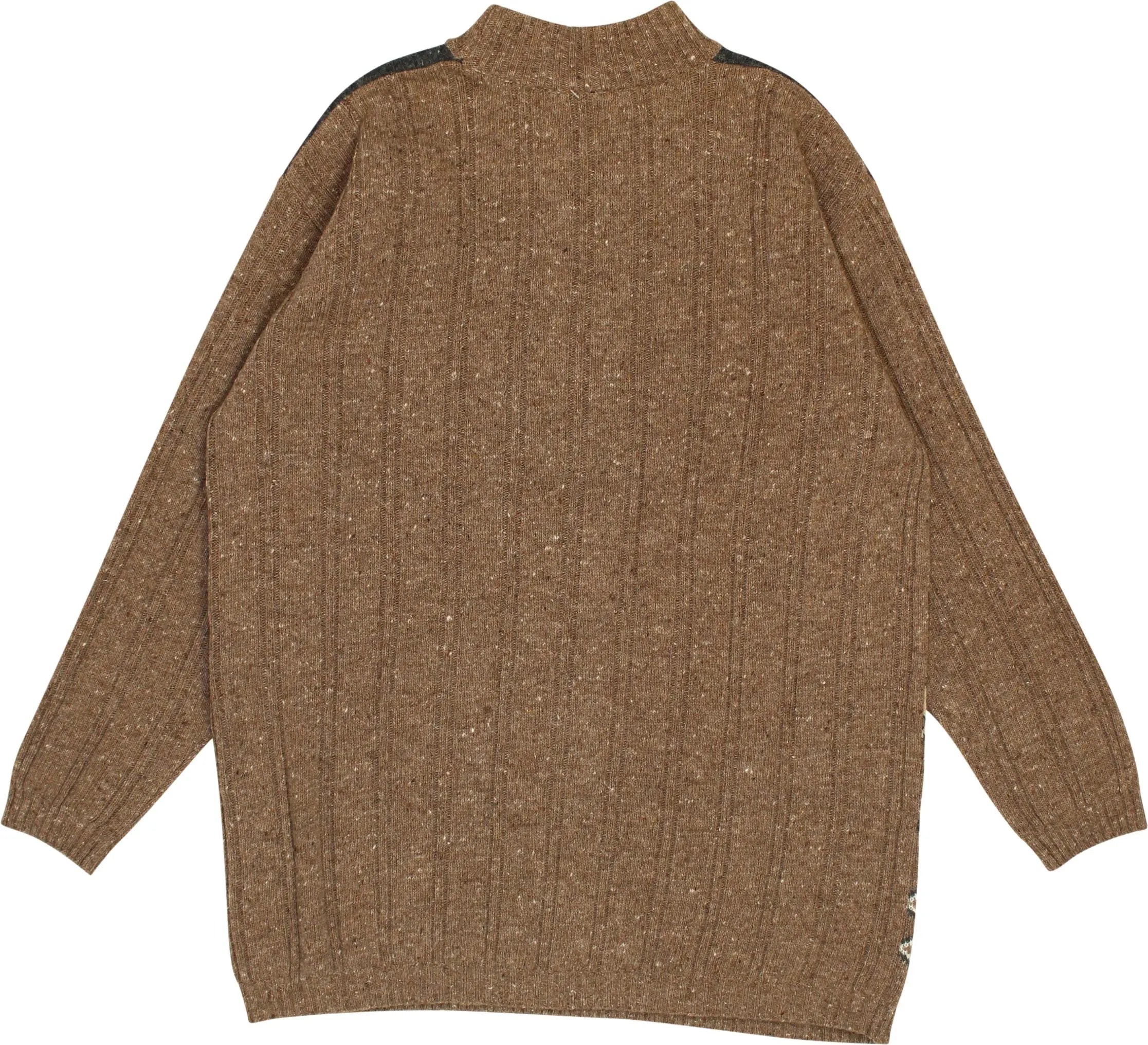 Silhouette - Brown Patterned Jumper- ThriftTale.com - Vintage and second handclothing