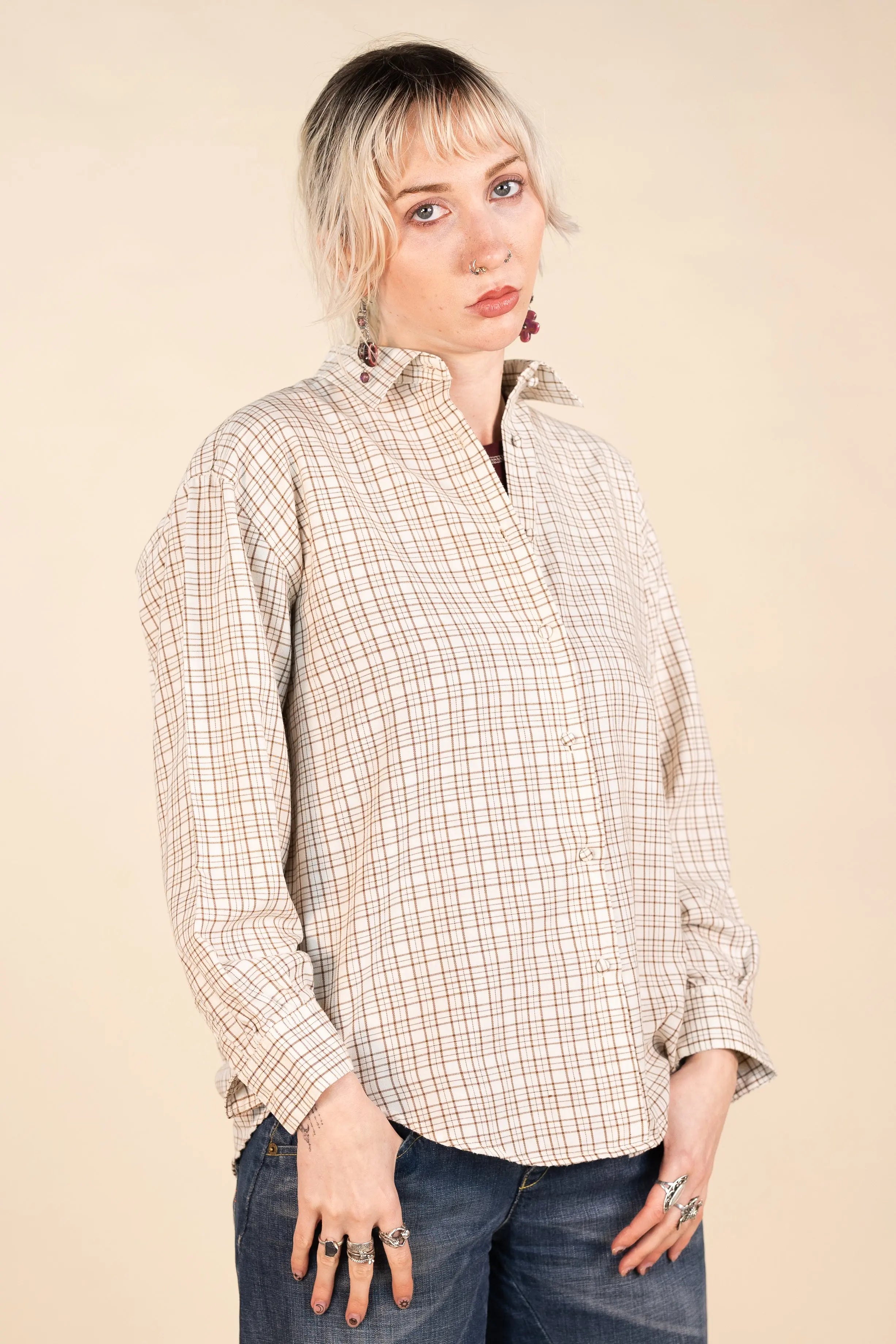 Sisky - 90s Checkered Shirt- ThriftTale.com - Vintage and second handclothing