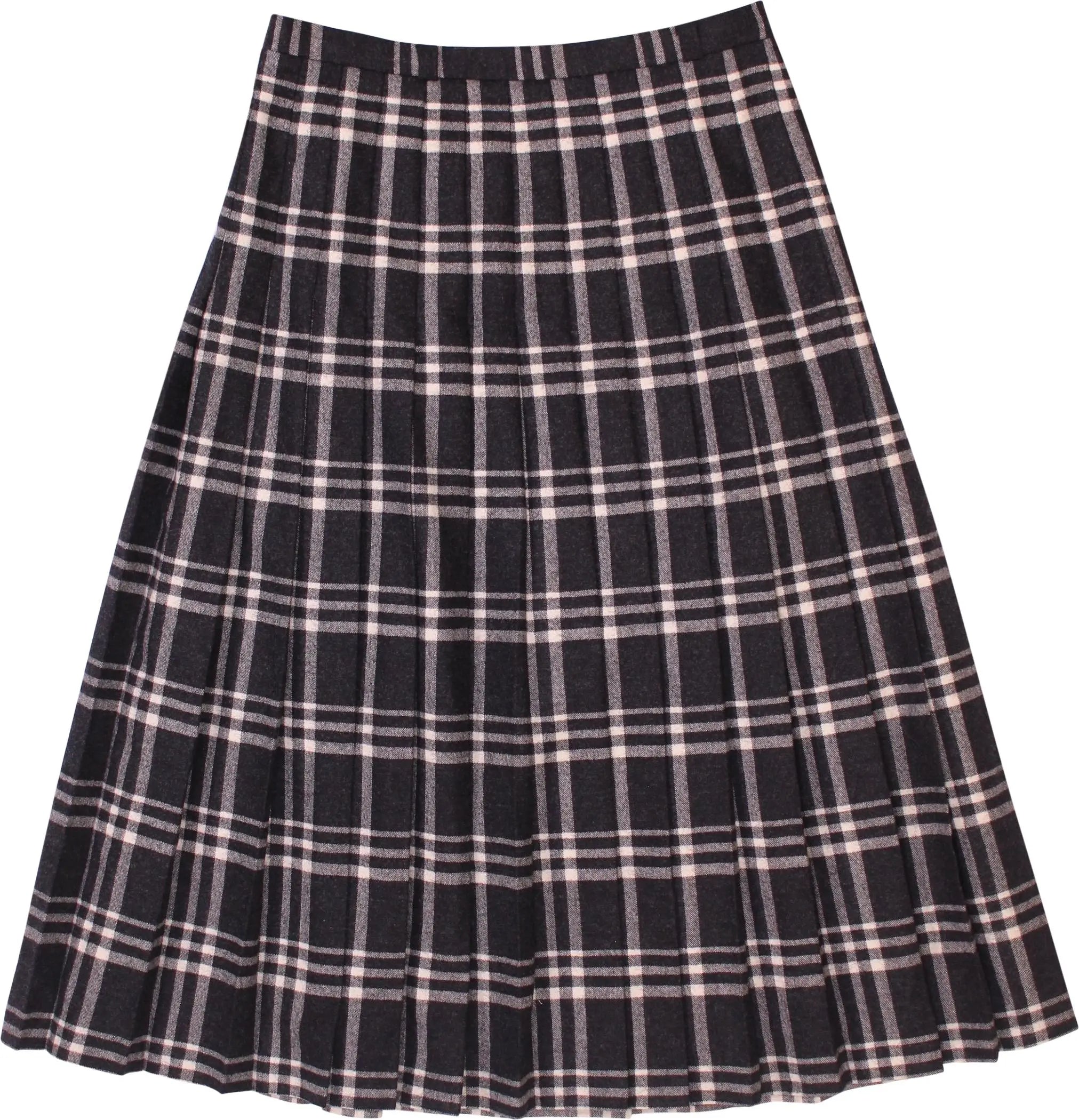 Sixth Sense - 100% Wool Pleated Skirt with Tartan Pattern- ThriftTale.com - Vintage and second handclothing