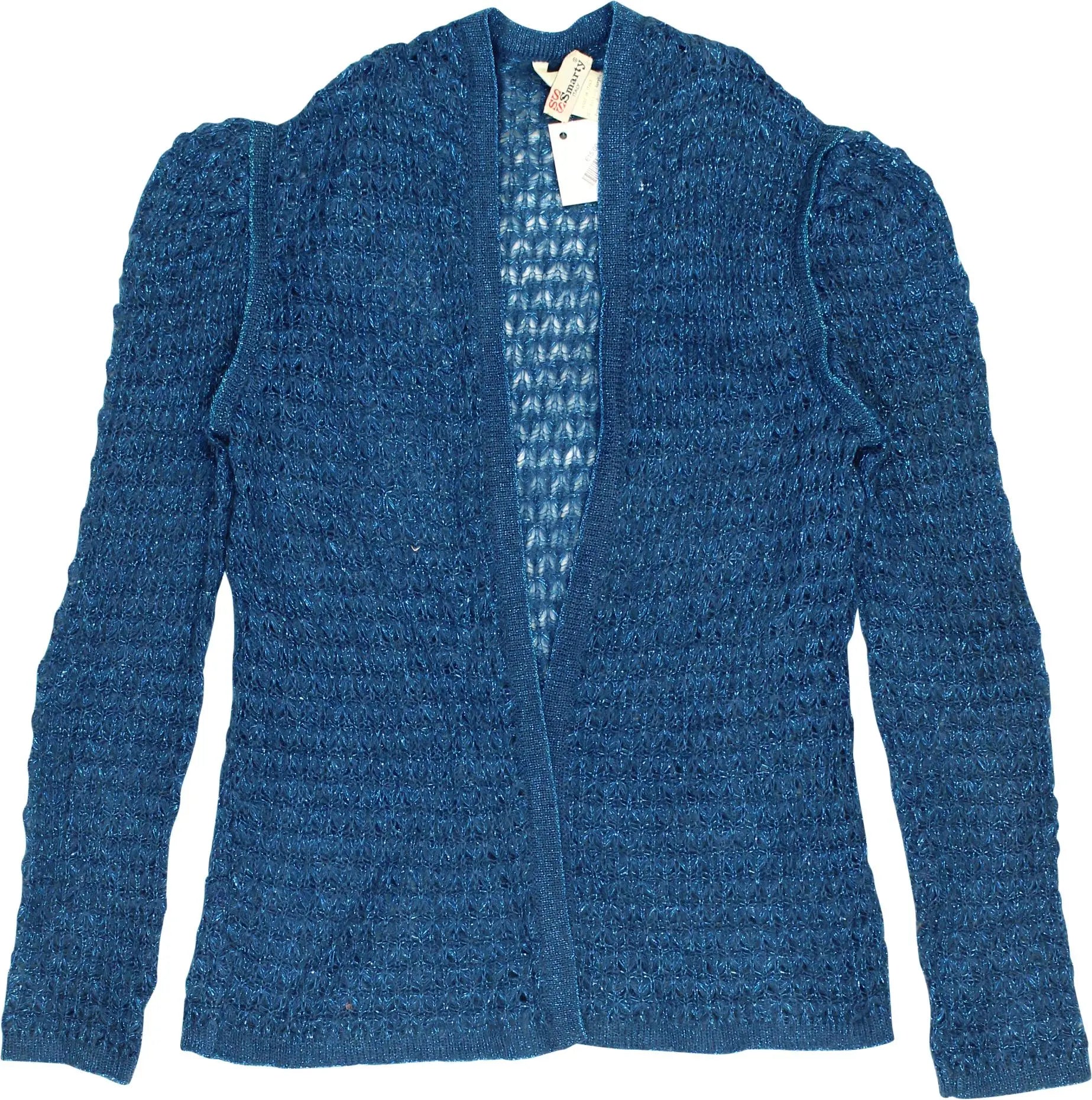 Smarty - 70s Crochet Lurex Cardigan- ThriftTale.com - Vintage and second handclothing
