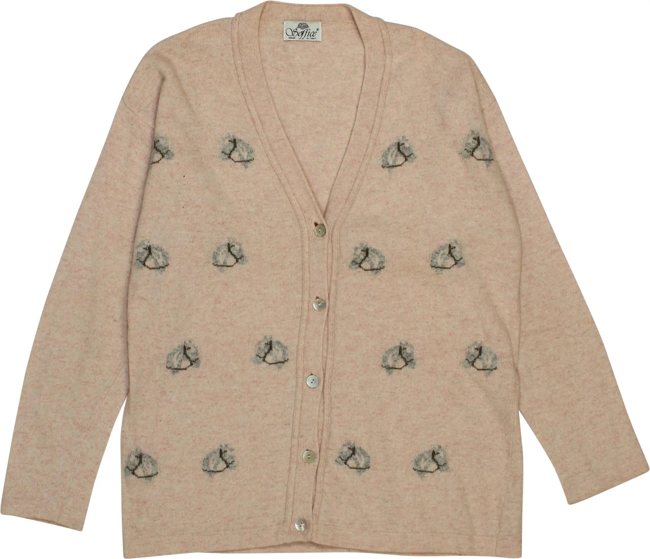 Soffice - Wool Blend Patterned Cardigan- ThriftTale.com - Vintage and second handclothing
