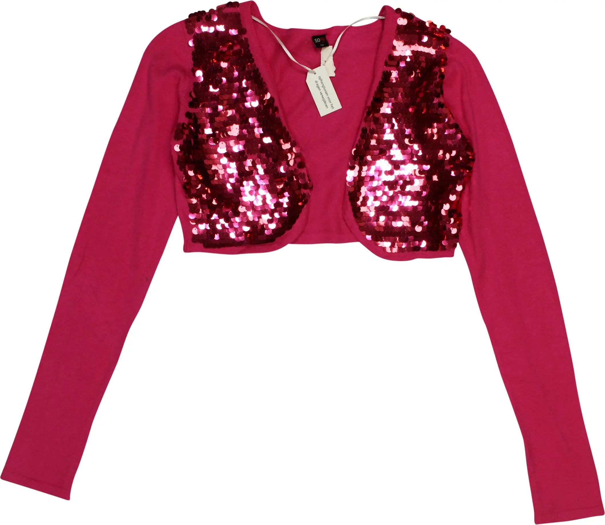 Soho - Pink Sequin Cardigan- ThriftTale.com - Vintage and second handclothing