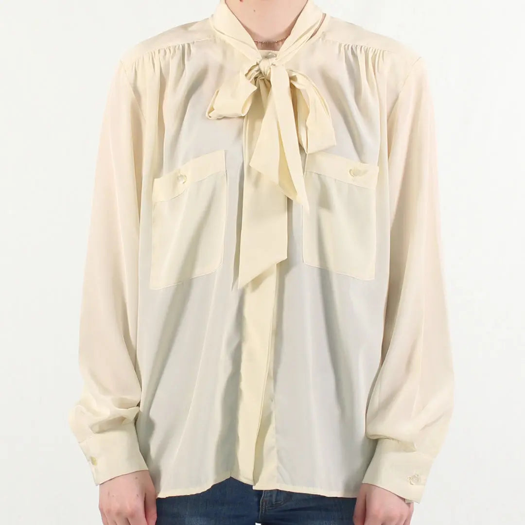 Solange Mondor - 80s Blouse with Bow- ThriftTale.com - Vintage and second handclothing