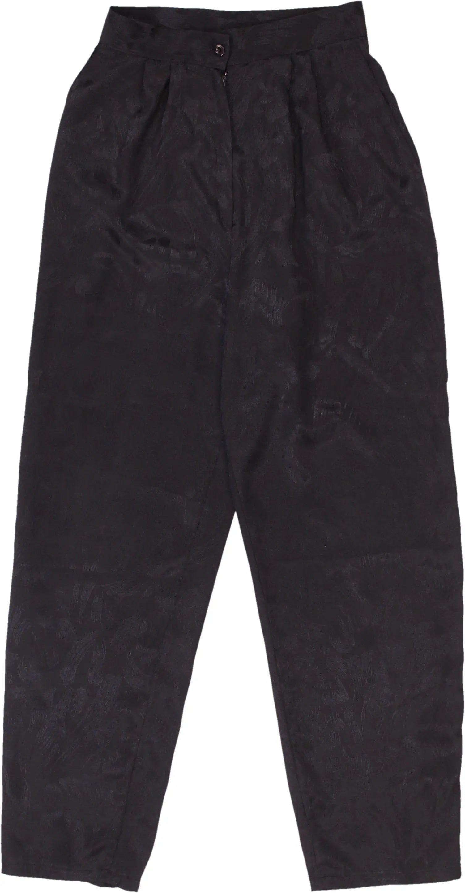 Spengler Mode - Black Satin Pants- ThriftTale.com - Vintage and second handclothing