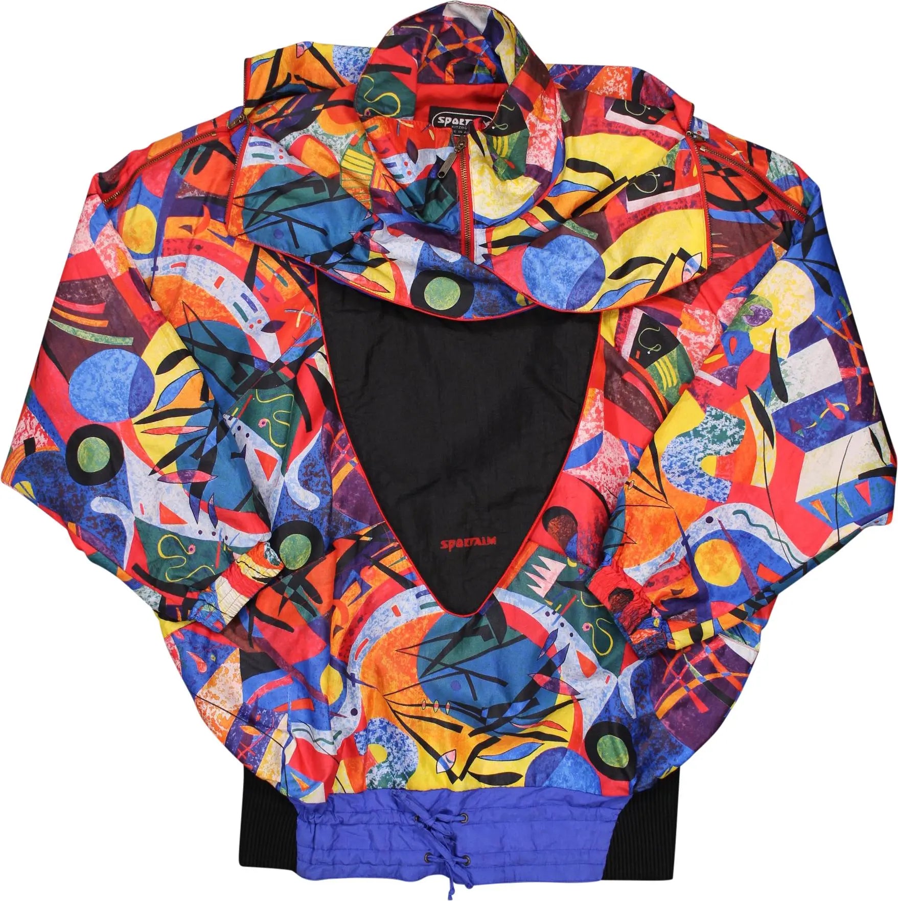 Sportalm - Colorful Windbreaker with Shoulder Pads- ThriftTale.com - Vintage and second handclothing