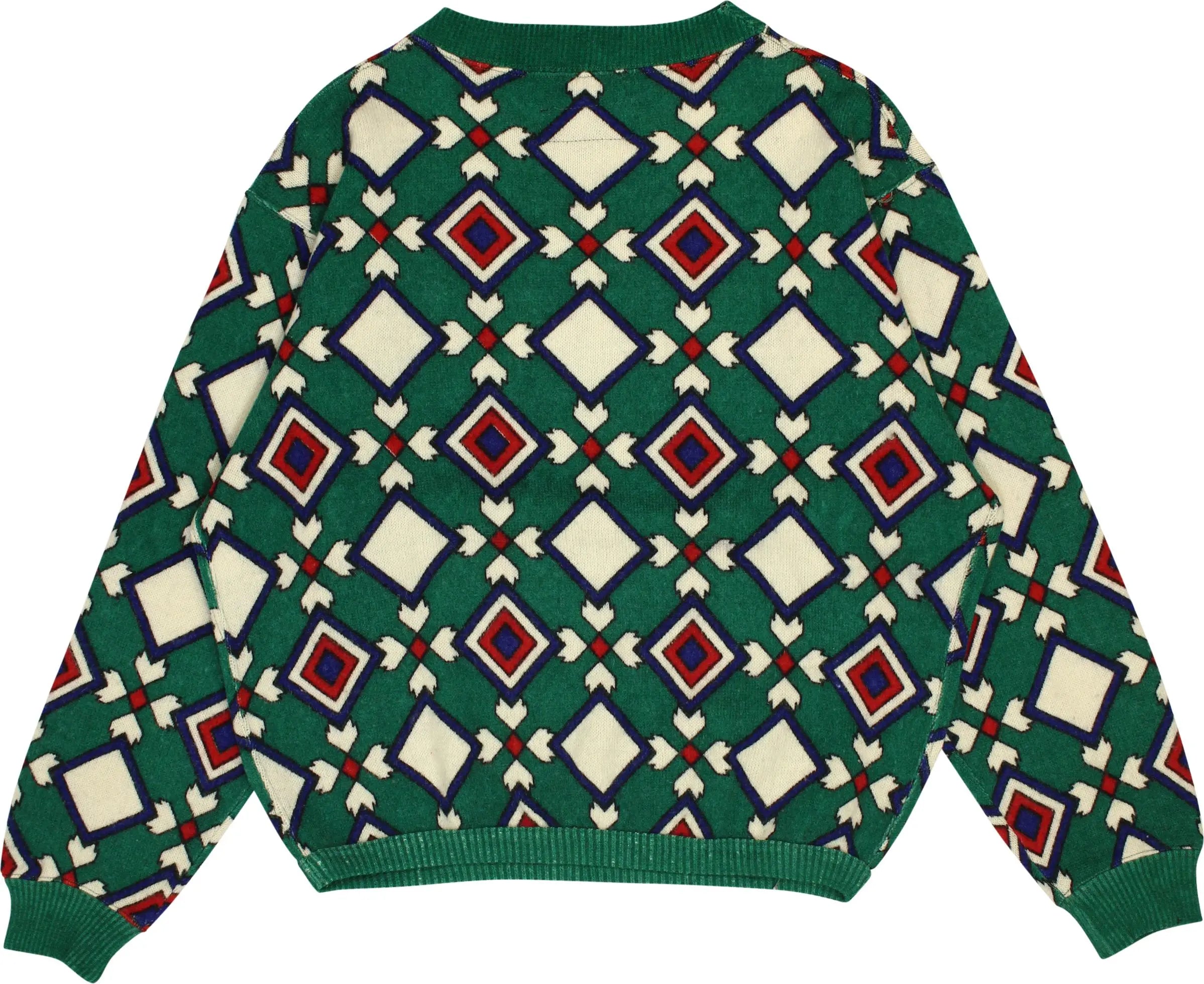 Star Point - Patterned Wool Jumper- ThriftTale.com - Vintage and second handclothing