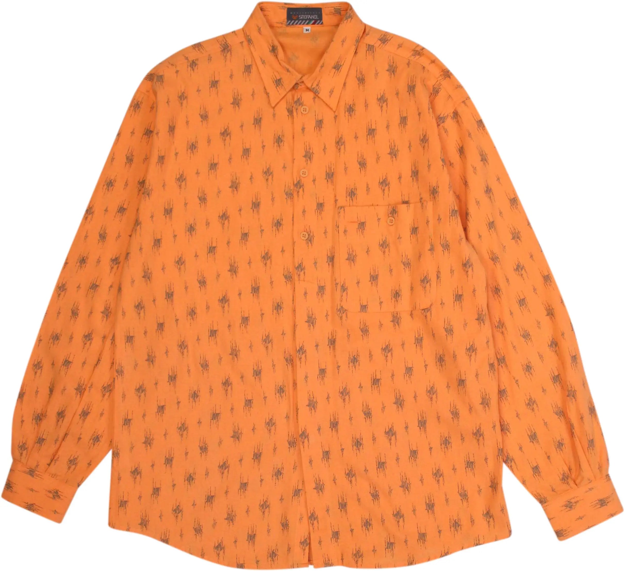 Stefanel - 70s Orange Shirt by Stefanel- ThriftTale.com - Vintage and second handclothing