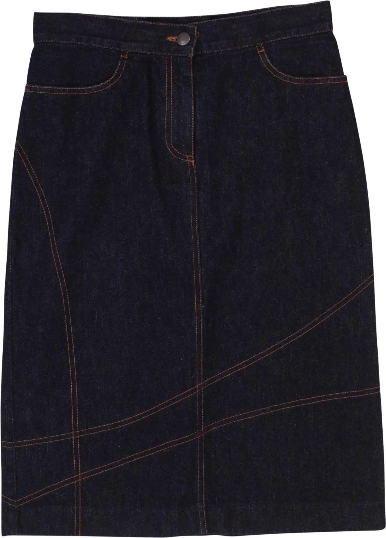 Stefanel - Dark Blue Denim Skirt- ThriftTale.com - Vintage and second handclothing