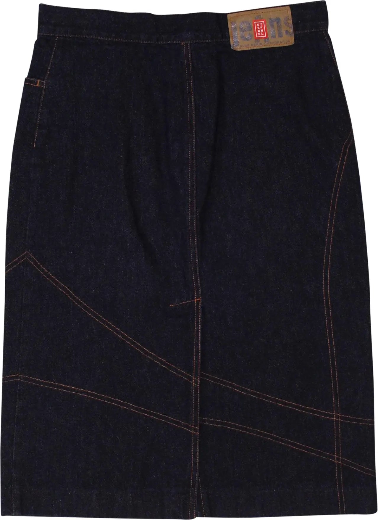 Stefanel - Dark Blue Denim Skirt- ThriftTale.com - Vintage and second handclothing