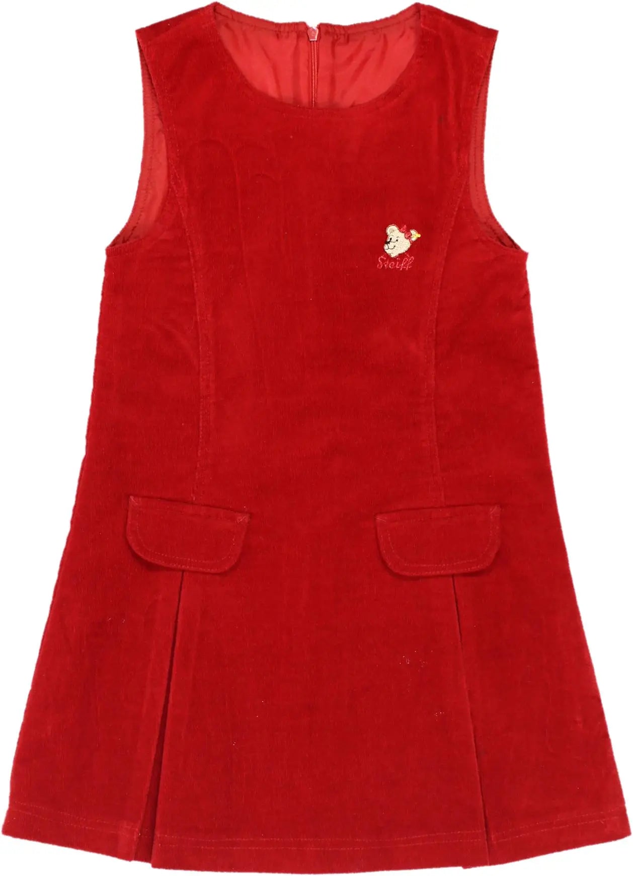 Steiff - Red Corduroy Dress- ThriftTale.com - Vintage and second handclothing