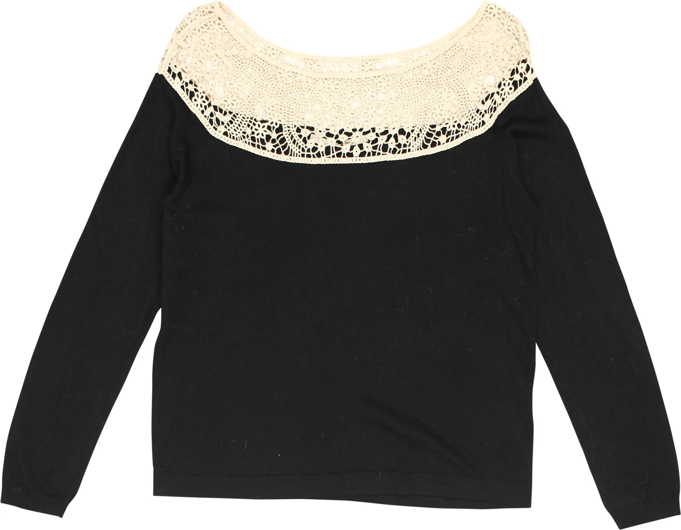 Steps - Crochet Long Sleeve Top- ThriftTale.com - Vintage and second handclothing