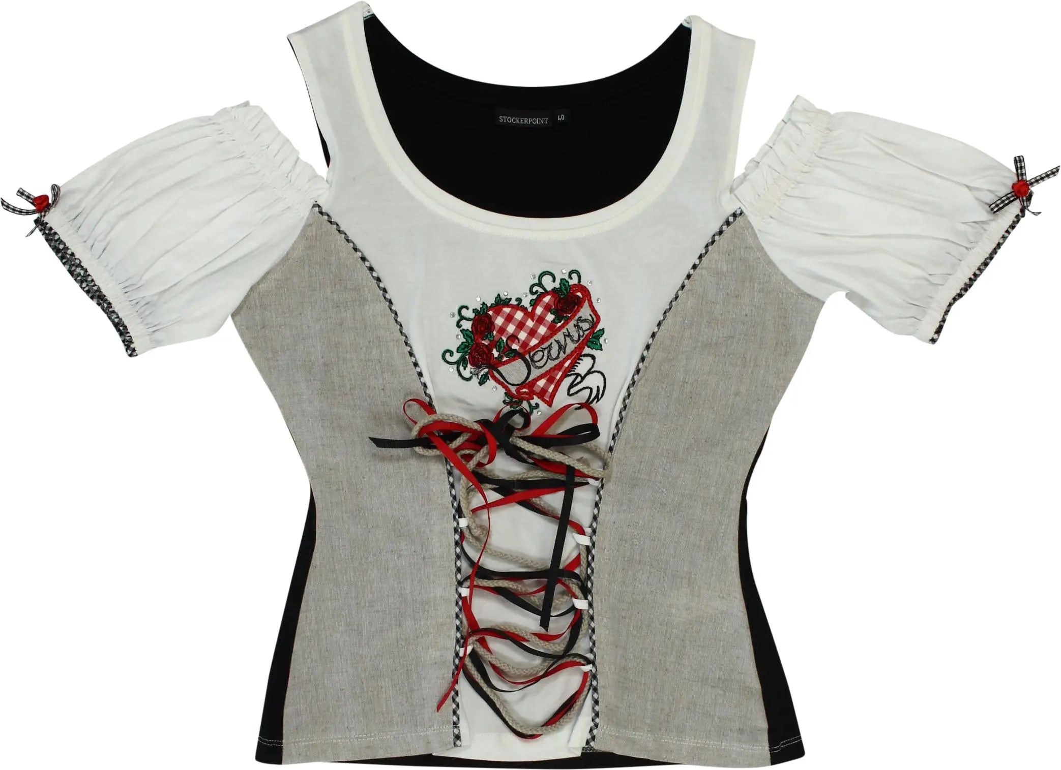 Stockerpoint - Dirndl Style Top- ThriftTale.com - Vintage and second handclothing