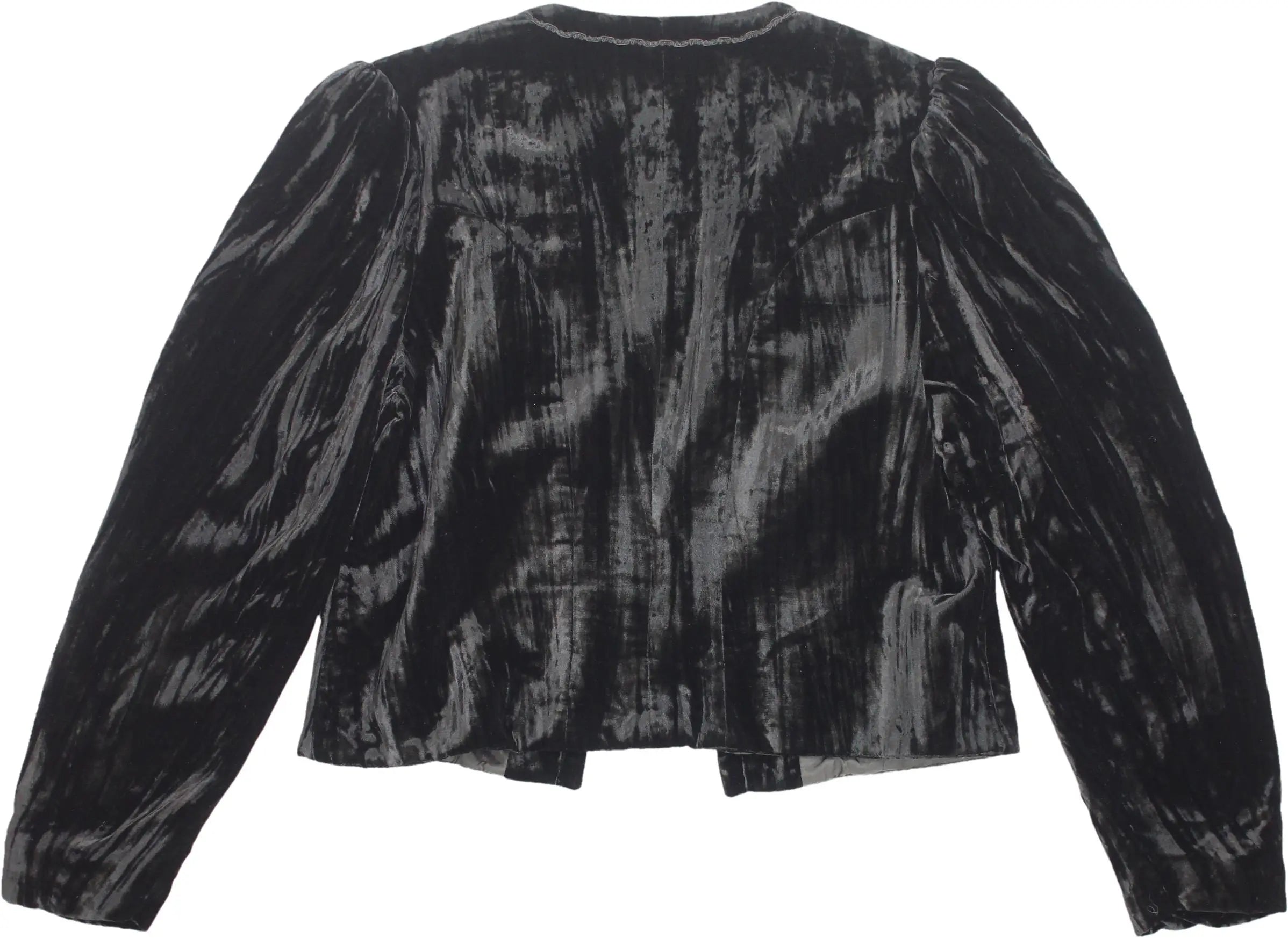 Styrian Lady - Puff Sleeve Velvet Blazer- ThriftTale.com - Vintage and second handclothing