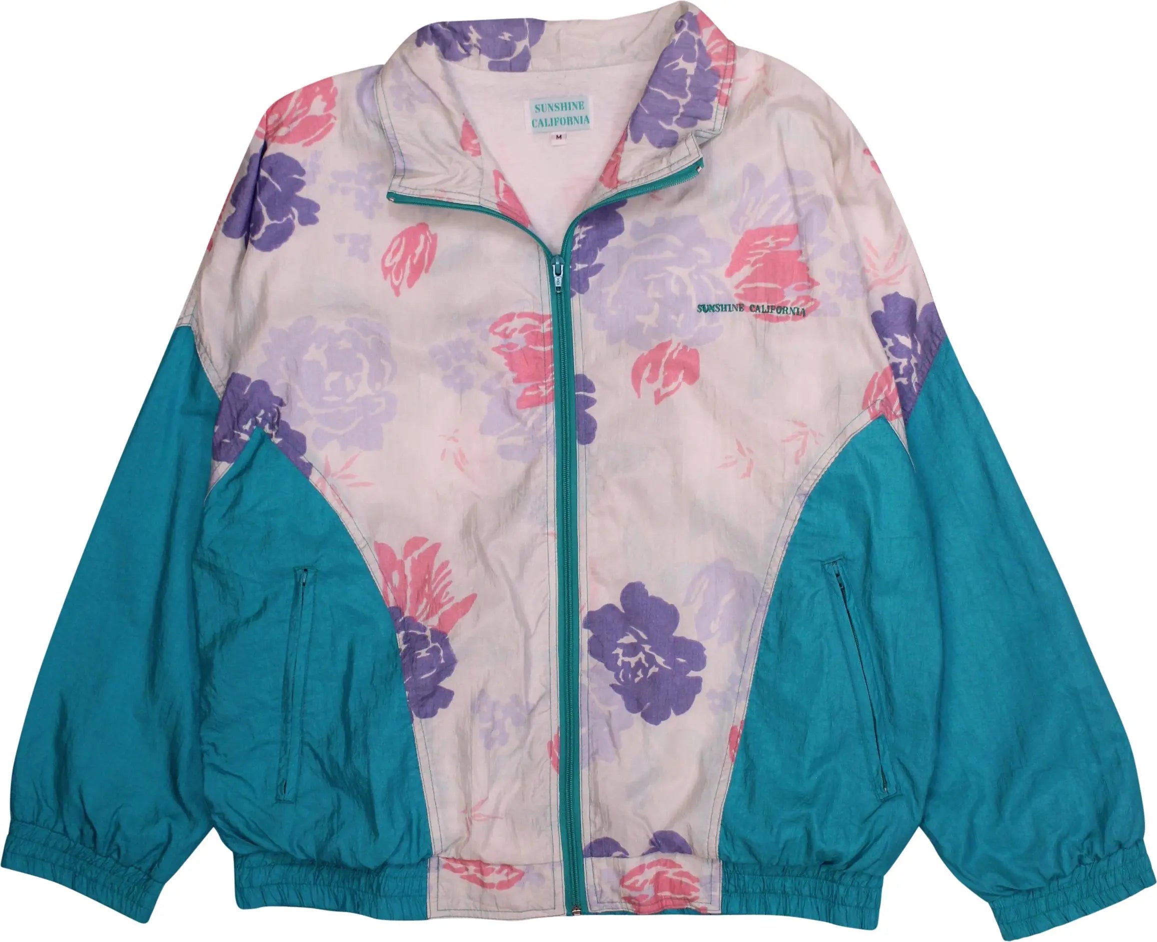 Sunshine California - Colourful Floral Windbreaker- ThriftTale.com - Vintage and second handclothing