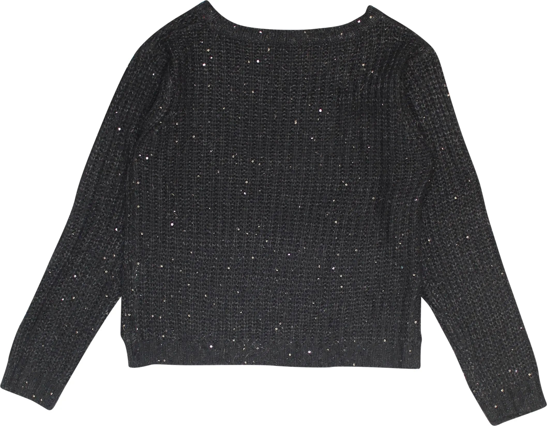 Teen Girls - Black Knitted Sweater with Glitters- ThriftTale.com - Vintage and second handclothing