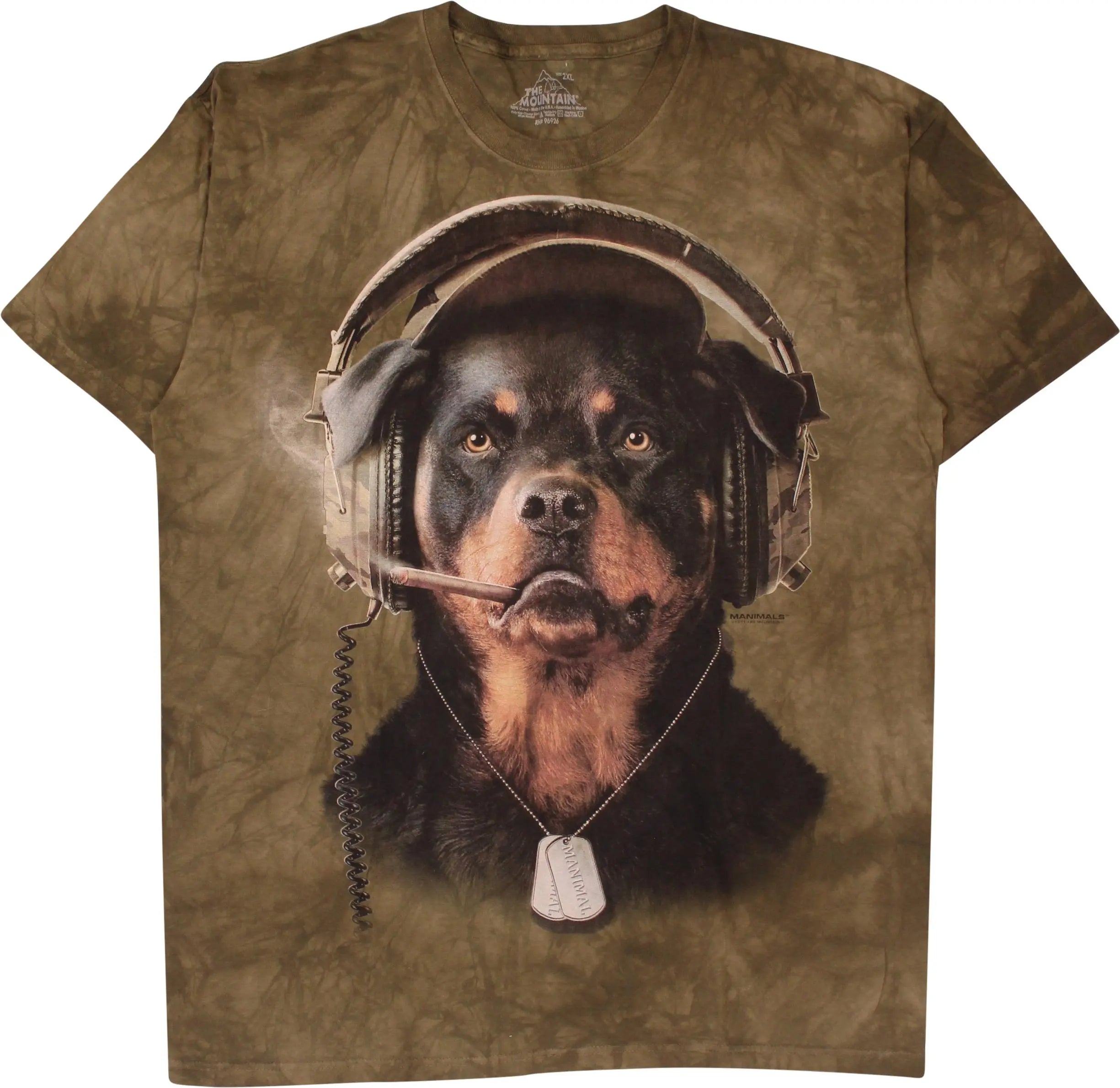The Mountain - The Mountain 2011 Dog Print T-shirt- ThriftTale.com - Vintage and second handclothing