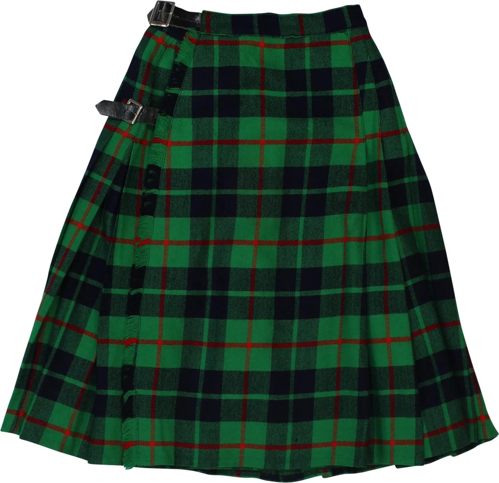 The Scotch House - Green Checked Skirt- ThriftTale.com - Vintage and second handclothing