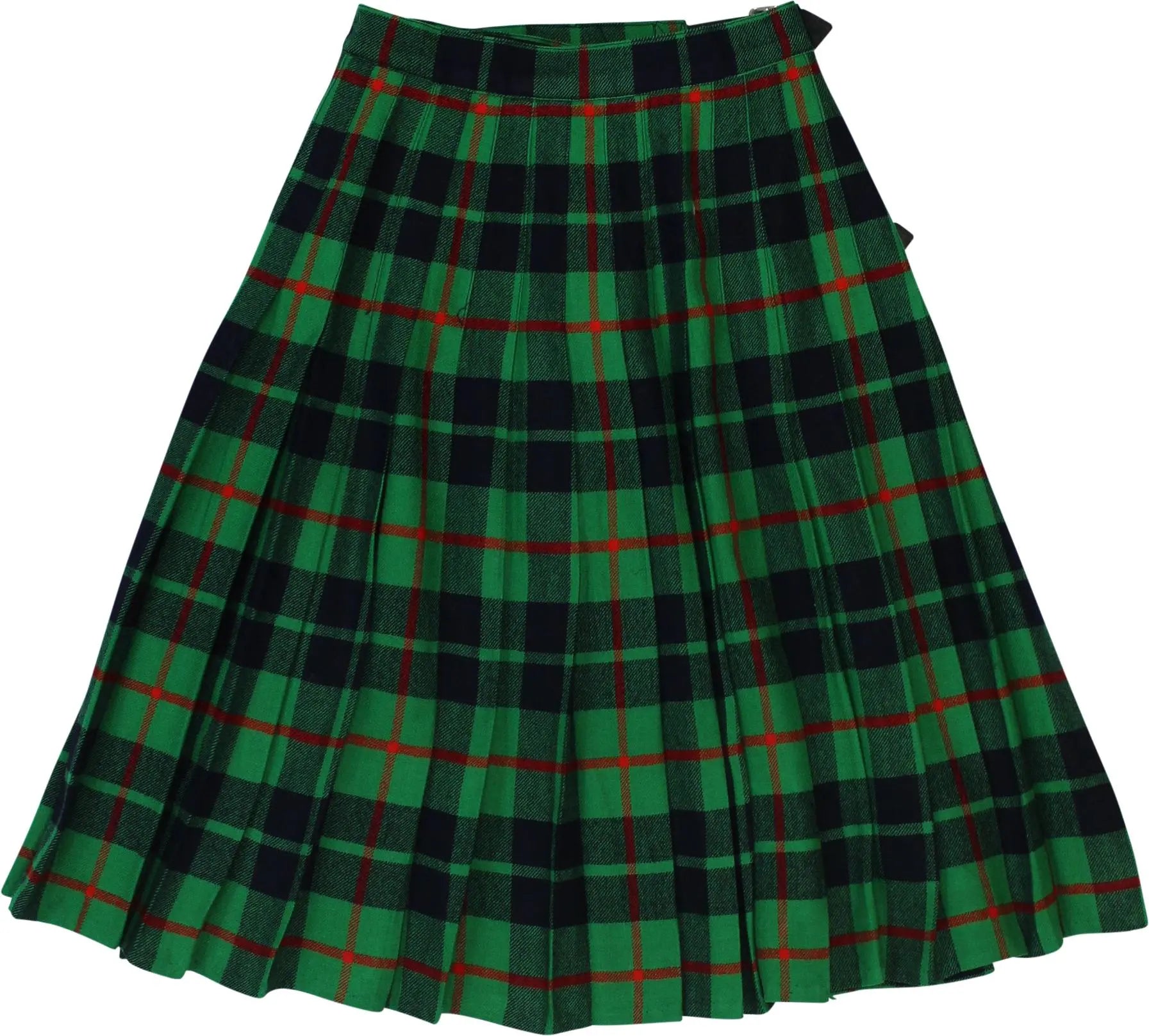 The Scotch House - Green Checked Skirt- ThriftTale.com - Vintage and second handclothing