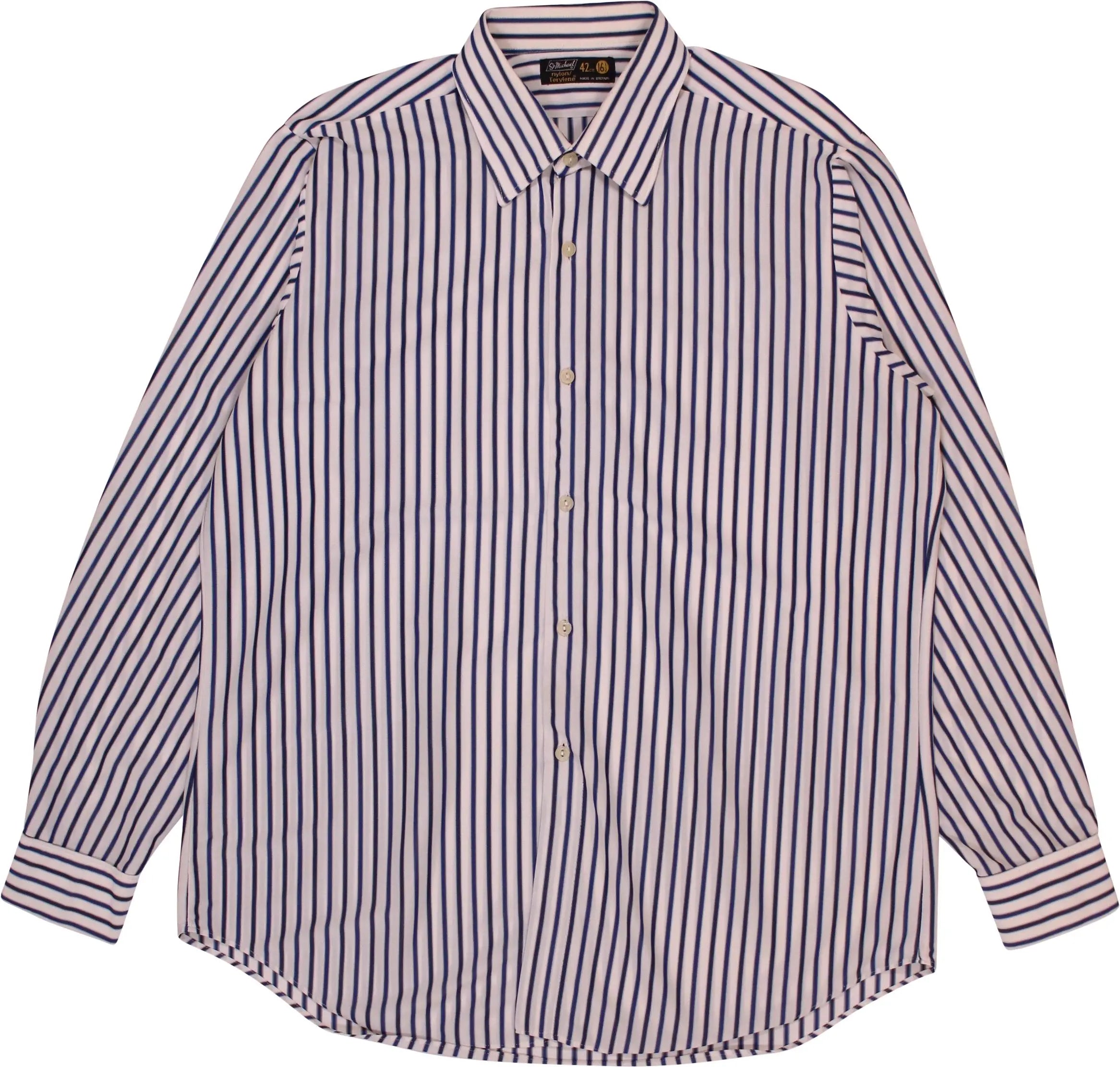 St Michael - Striped Nylon/Therylene Shirt- ThriftTale.com - Vintage and second handclothing