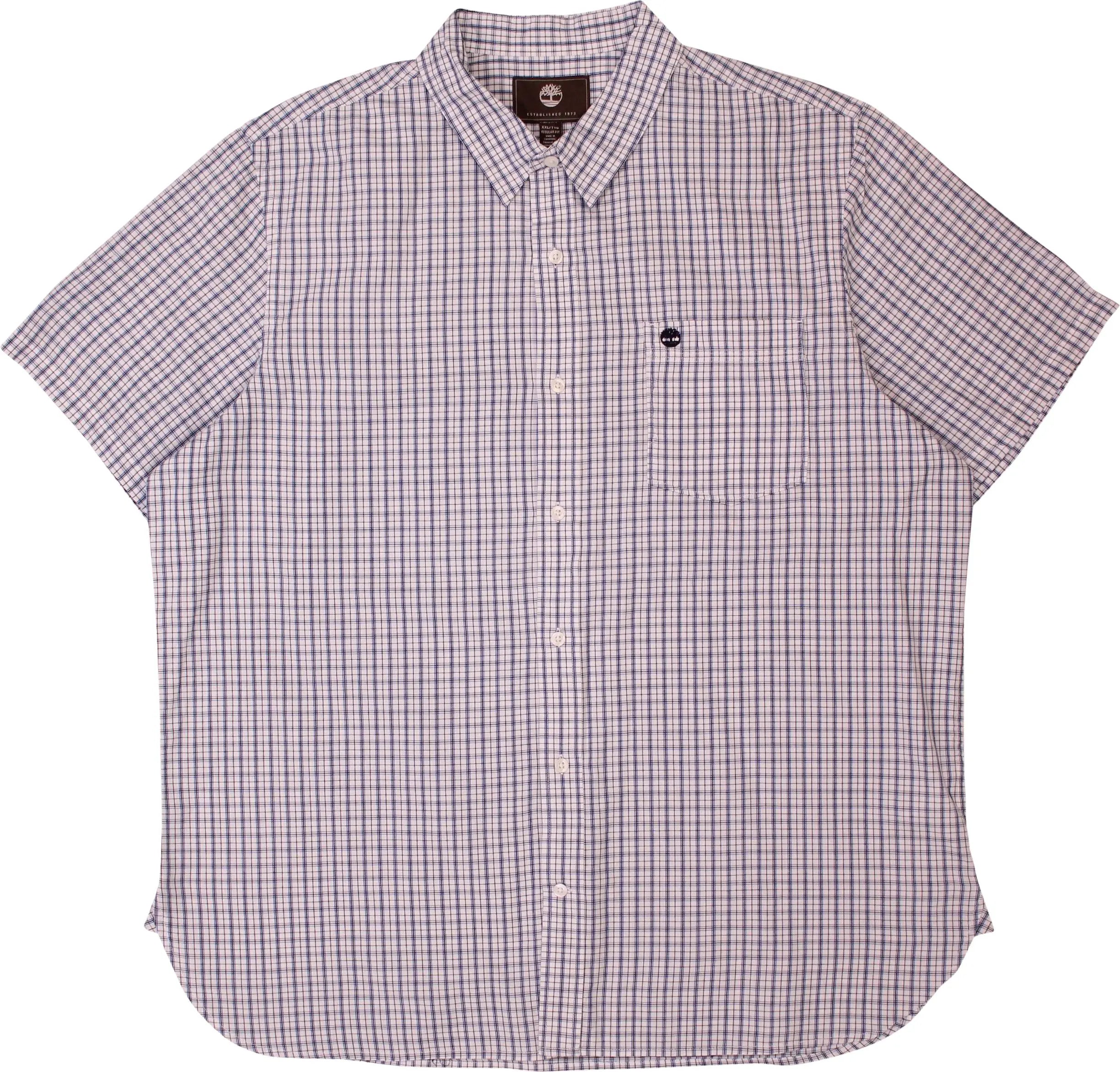 Timberland - Blue Checked Short Sleeve Shirt by Timberland- ThriftTale.com - Vintage and second handclothing