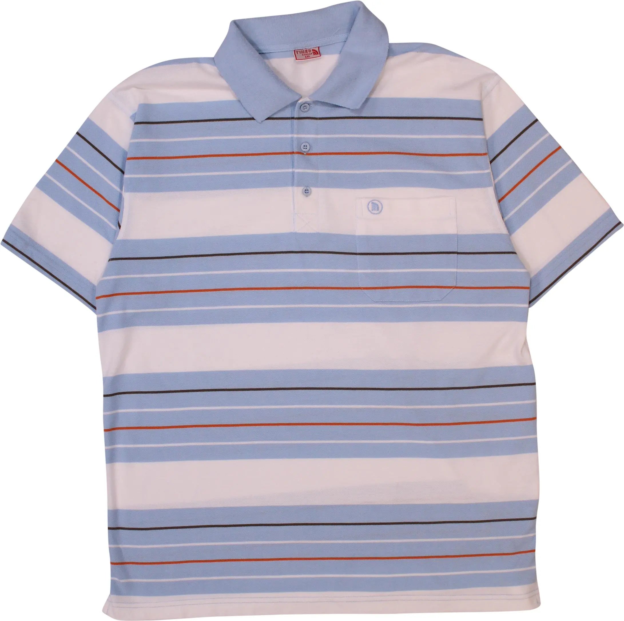 Times - Striped Polo Shirt- ThriftTale.com - Vintage and second handclothing