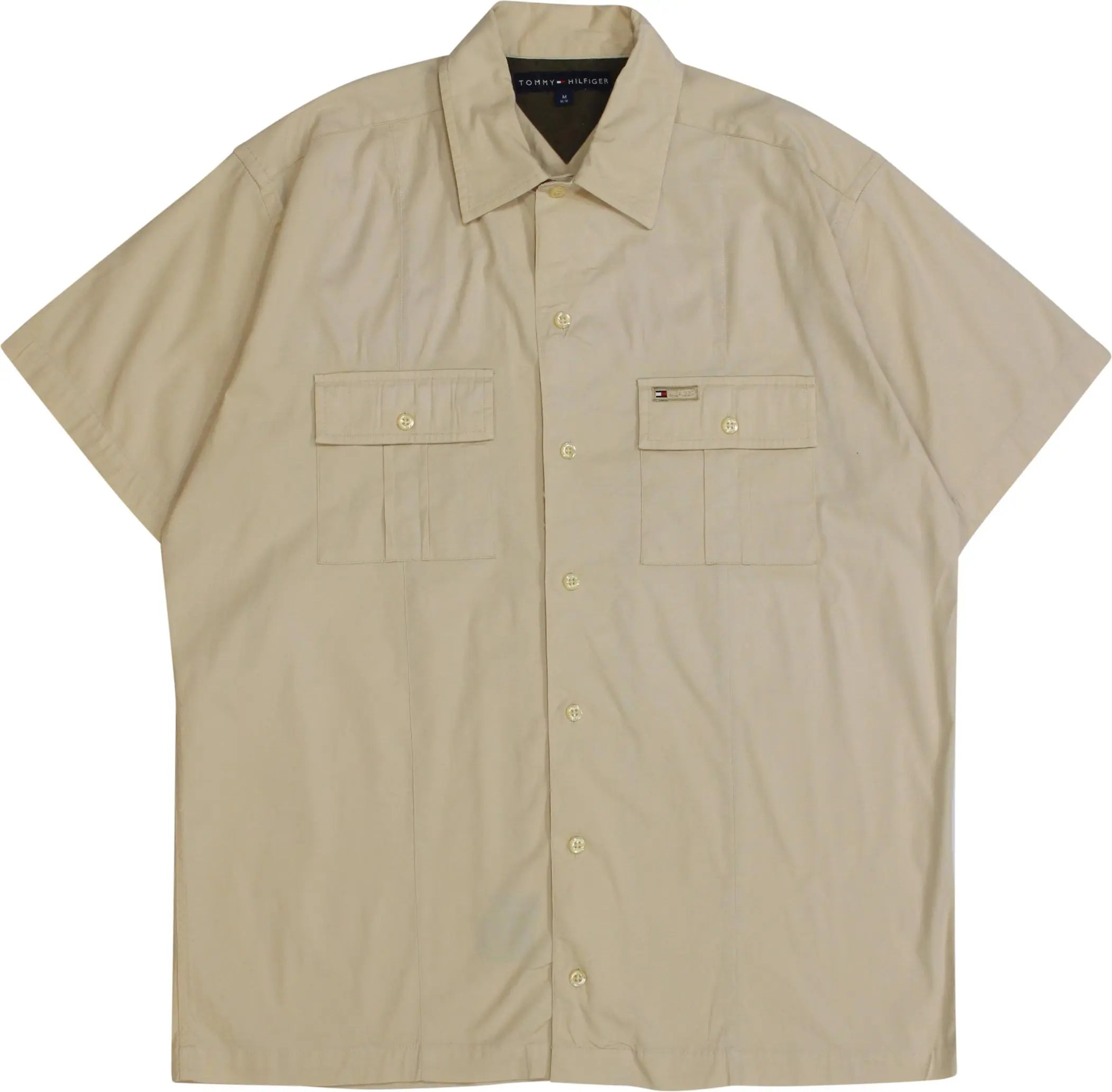 Tommy Hilfiger - Beige Short Sleeve Shirt by Tommy Hilfiger- ThriftTale.com - Vintage and second handclothing