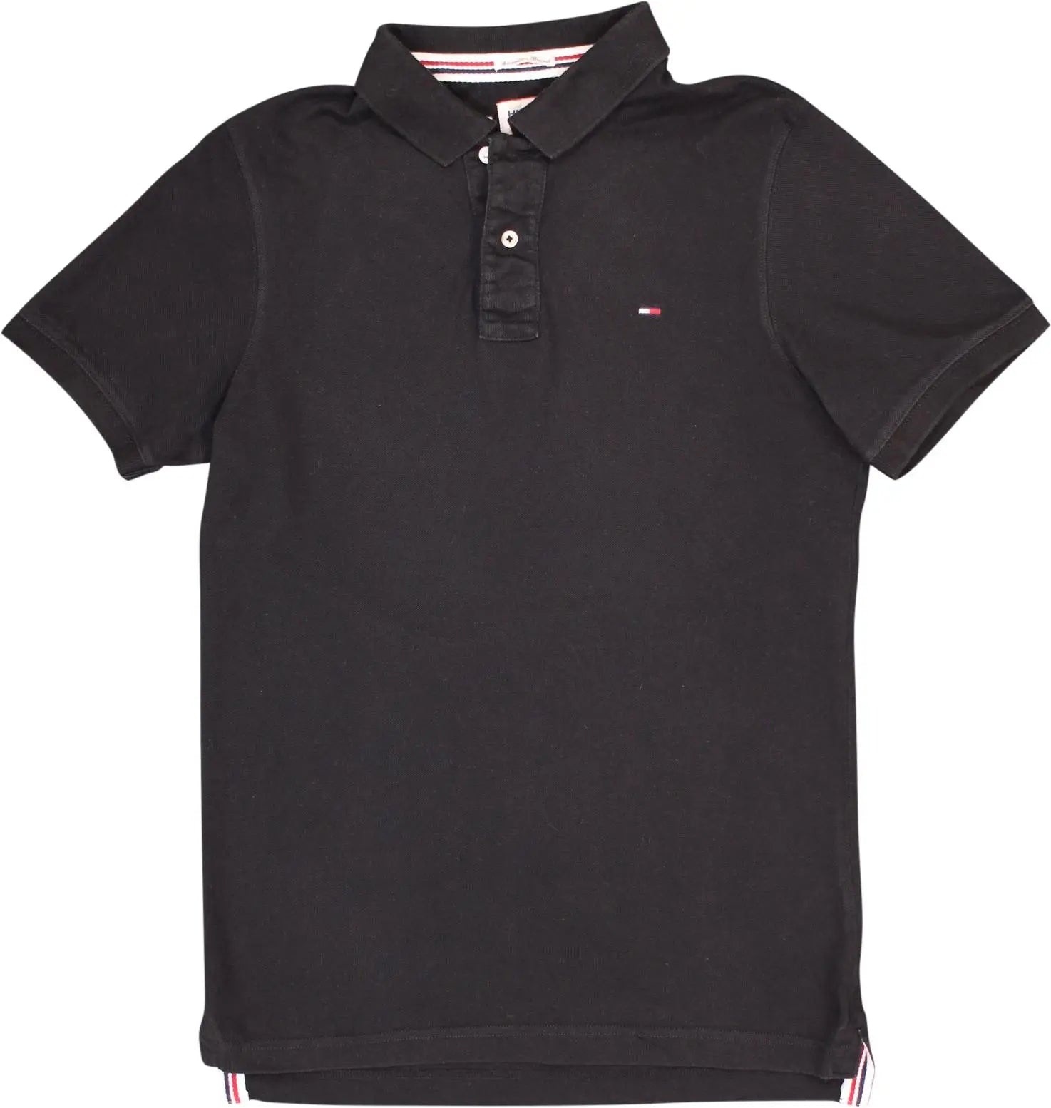 Tommy Hilfiger - Black Polo Shirt by Tommy Hilfiger- ThriftTale.com - Vintage and second handclothing