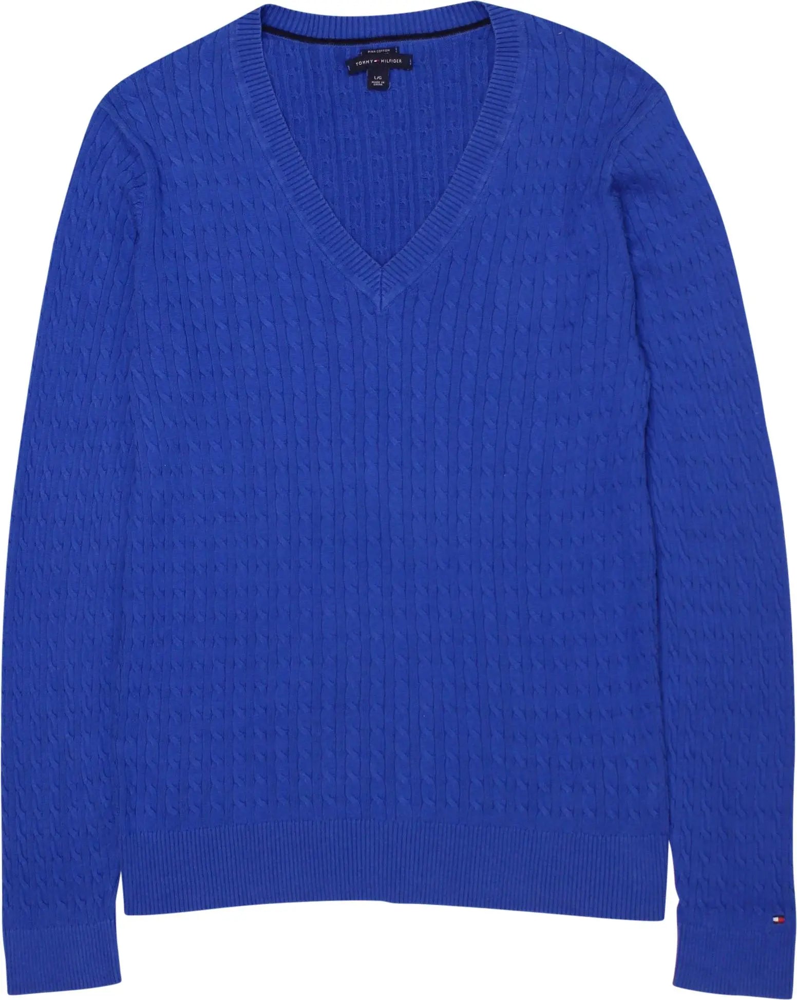 Tommy Hilfiger - Blue Cable-knit Jumper by Ralph Lauren- ThriftTale.com - Vintage and second handclothing