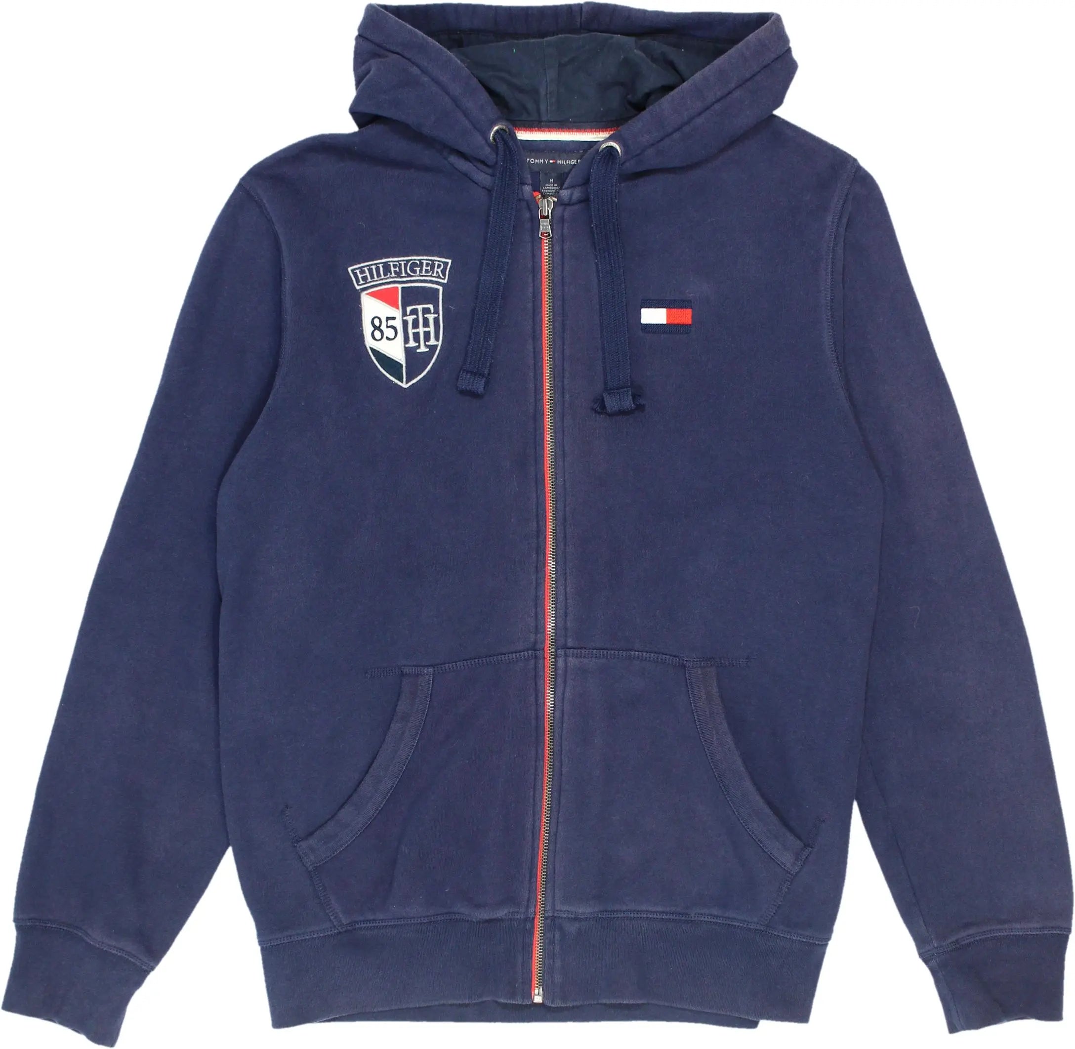 Tommy Hilfiger - Blue Zip Up Hoodie by Tommy Hilfiger- ThriftTale.com - Vintage and second handclothing