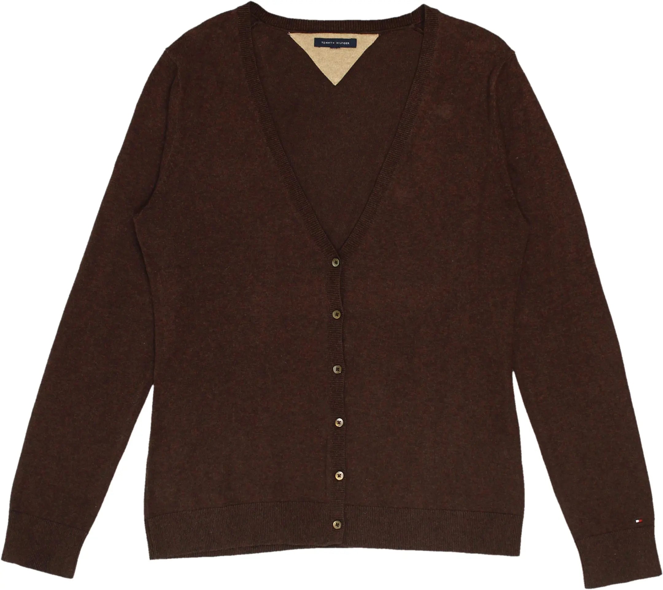 Tommy Hilfiger - Brown Cardigan by Tommy Hilfiger- ThriftTale.com - Vintage and second handclothing