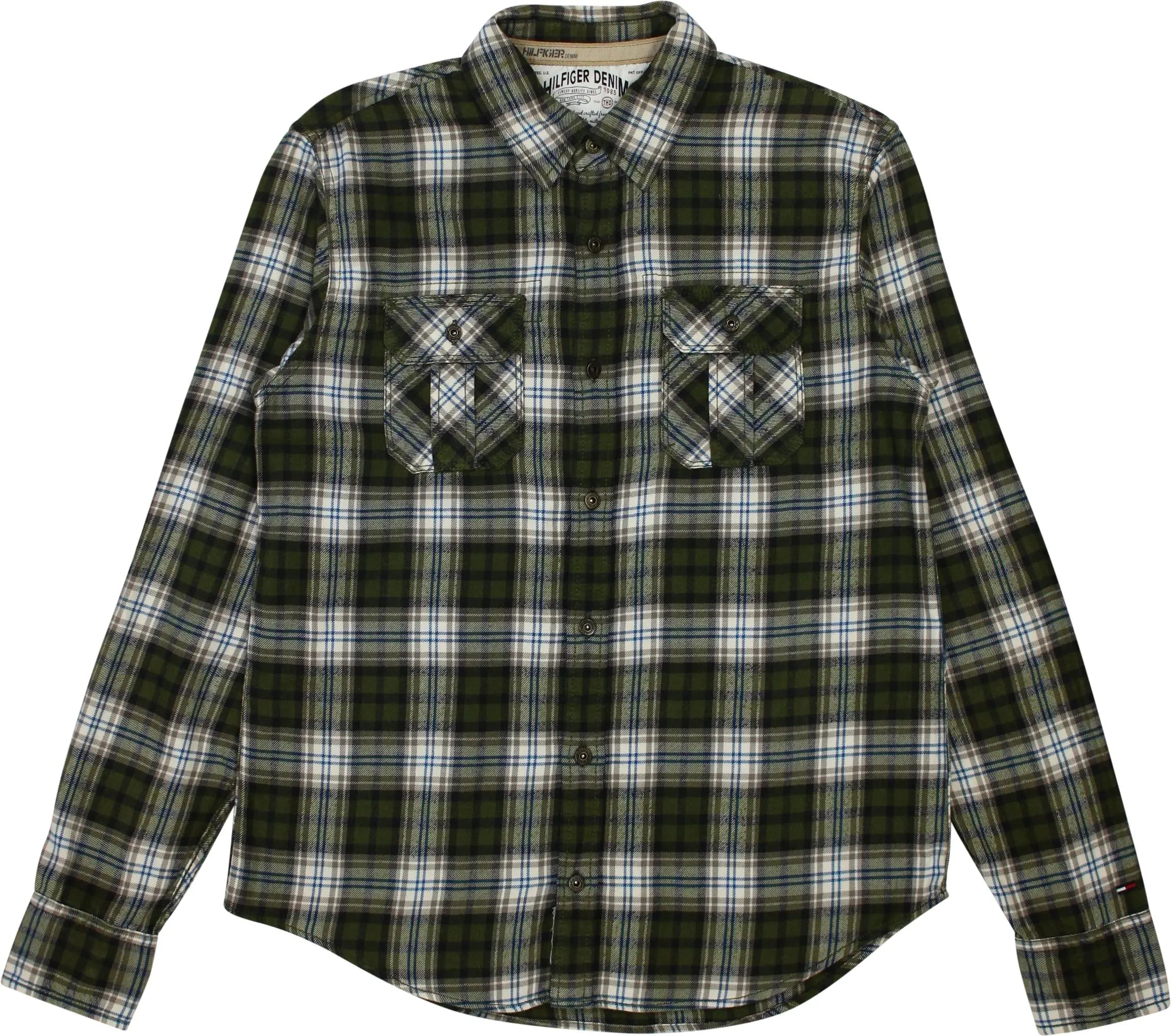 Tommy Hilfiger - Green Flannel Checked Shirt by Tommy Hilfiger- ThriftTale.com - Vintage and second handclothing